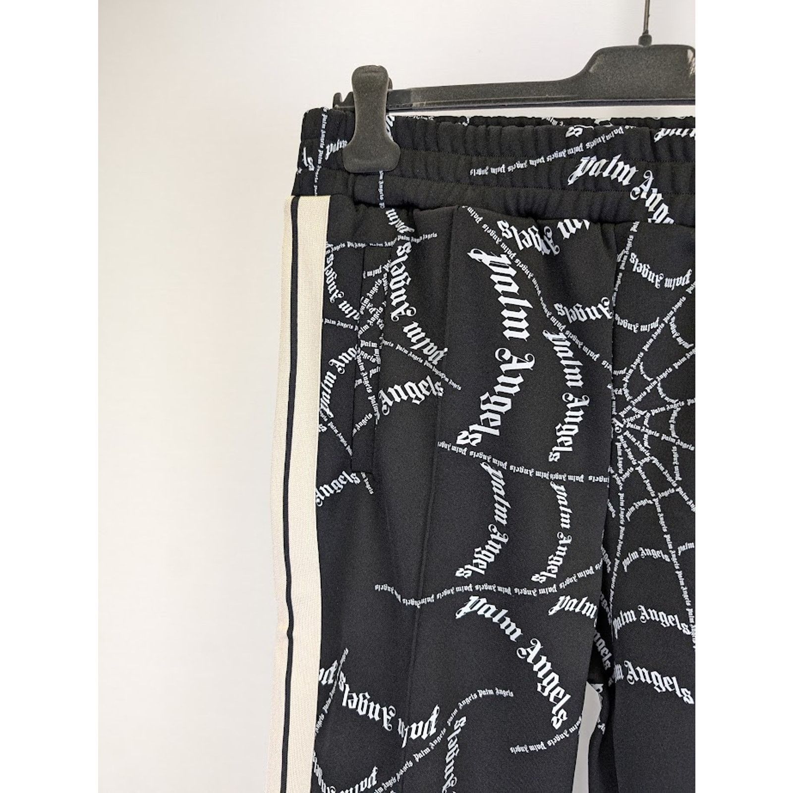 Palm Angels o1rshd1 Spider Web Classic Track Pant in Black Off White Size US 34 / EU 50 - 5 Thumbnail