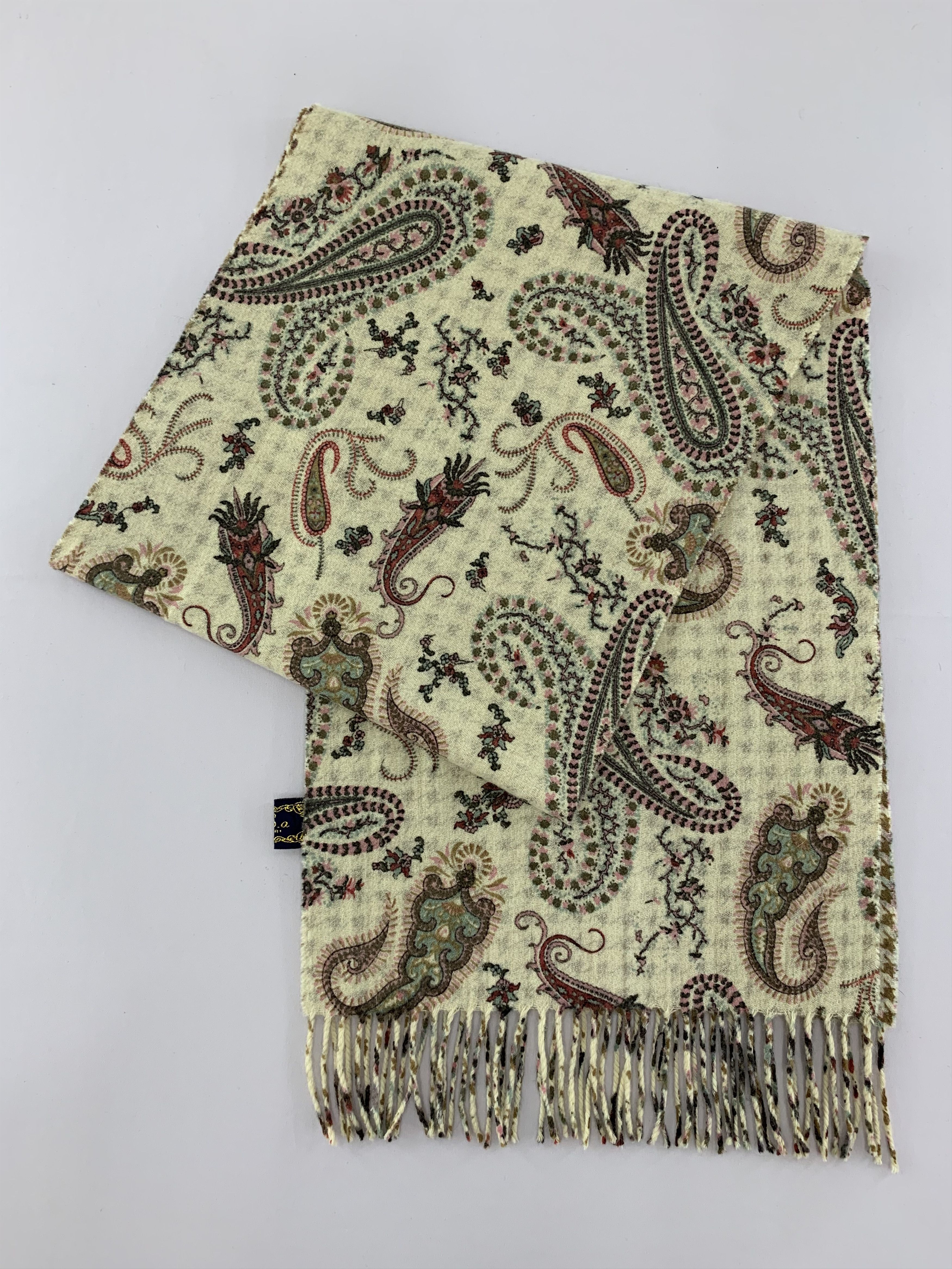 Vintage Winter Scarf Muffler Paisley Houndstooth Pattern BL4086 Size ONE SIZE - 3 Thumbnail