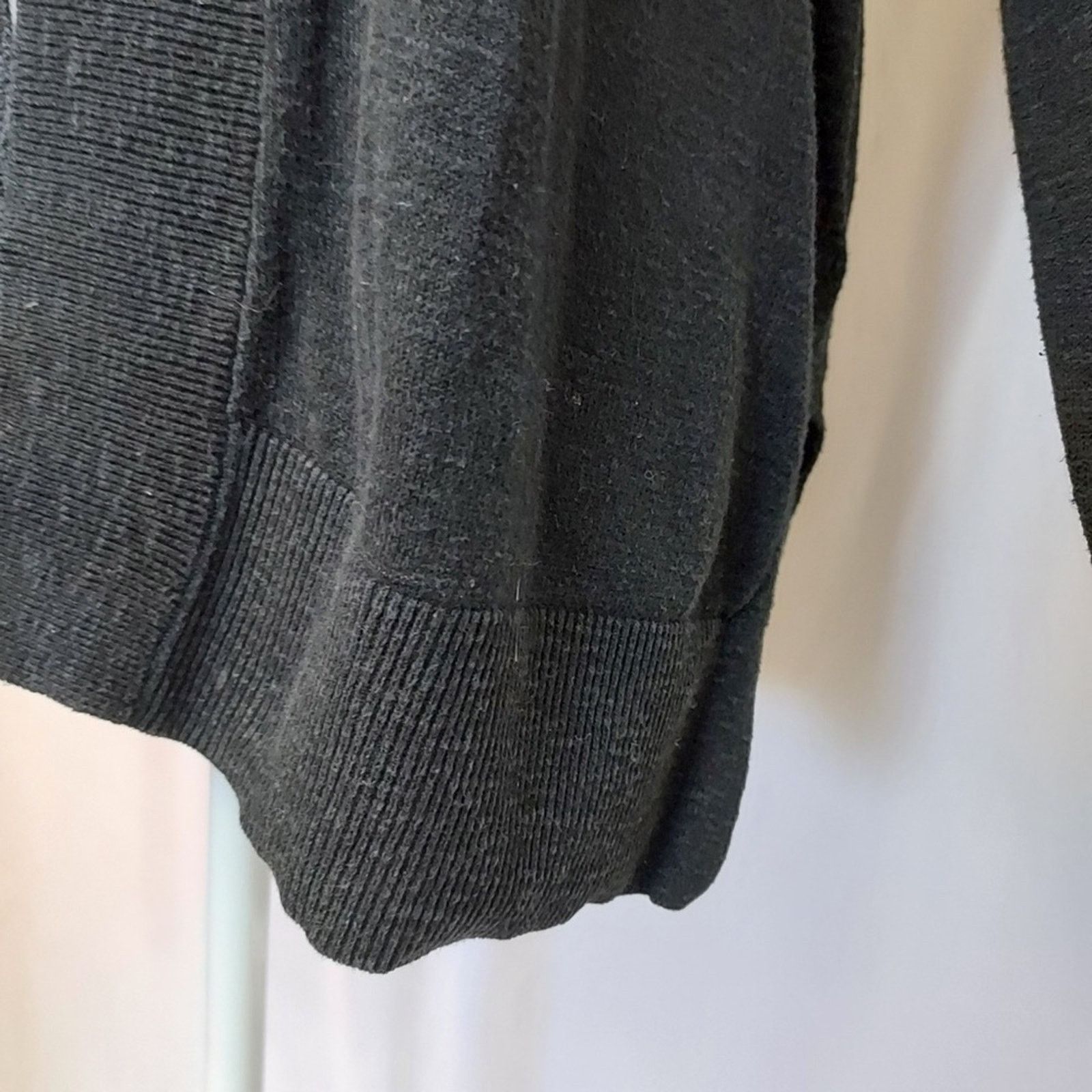 Gap Gap Black Knit Cotton Blend Open Ribbed Cardigan Sweater Size M / US 6-8 / IT 42-44 - 3 Thumbnail