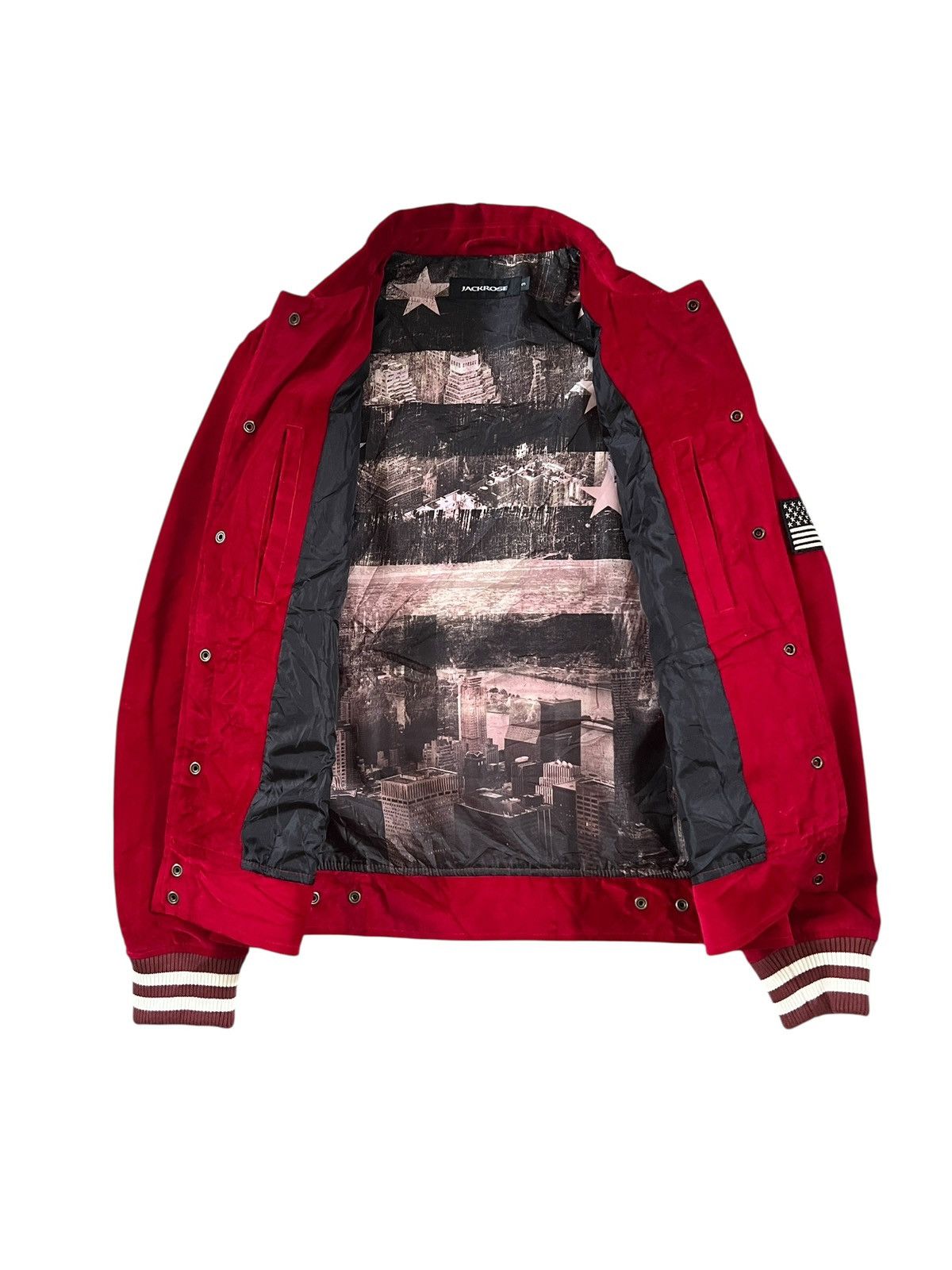JACKROSE Jackrose Red Velvet Embroidery Souvenir Jacket Size US S / EU 44-46 / 1 - 9 Thumbnail
