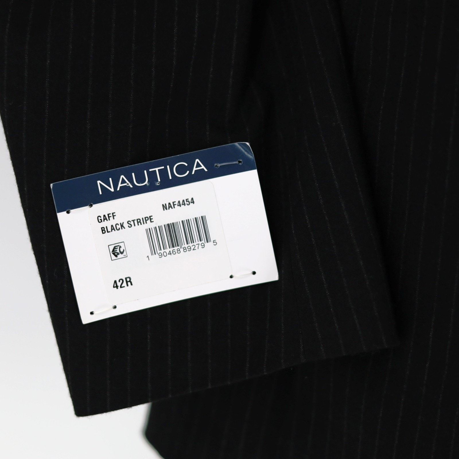 Nautica Nautica Men's Black Stripe Modern-Fit Suit Blazer Size 42R Size 42R - 7 Thumbnail