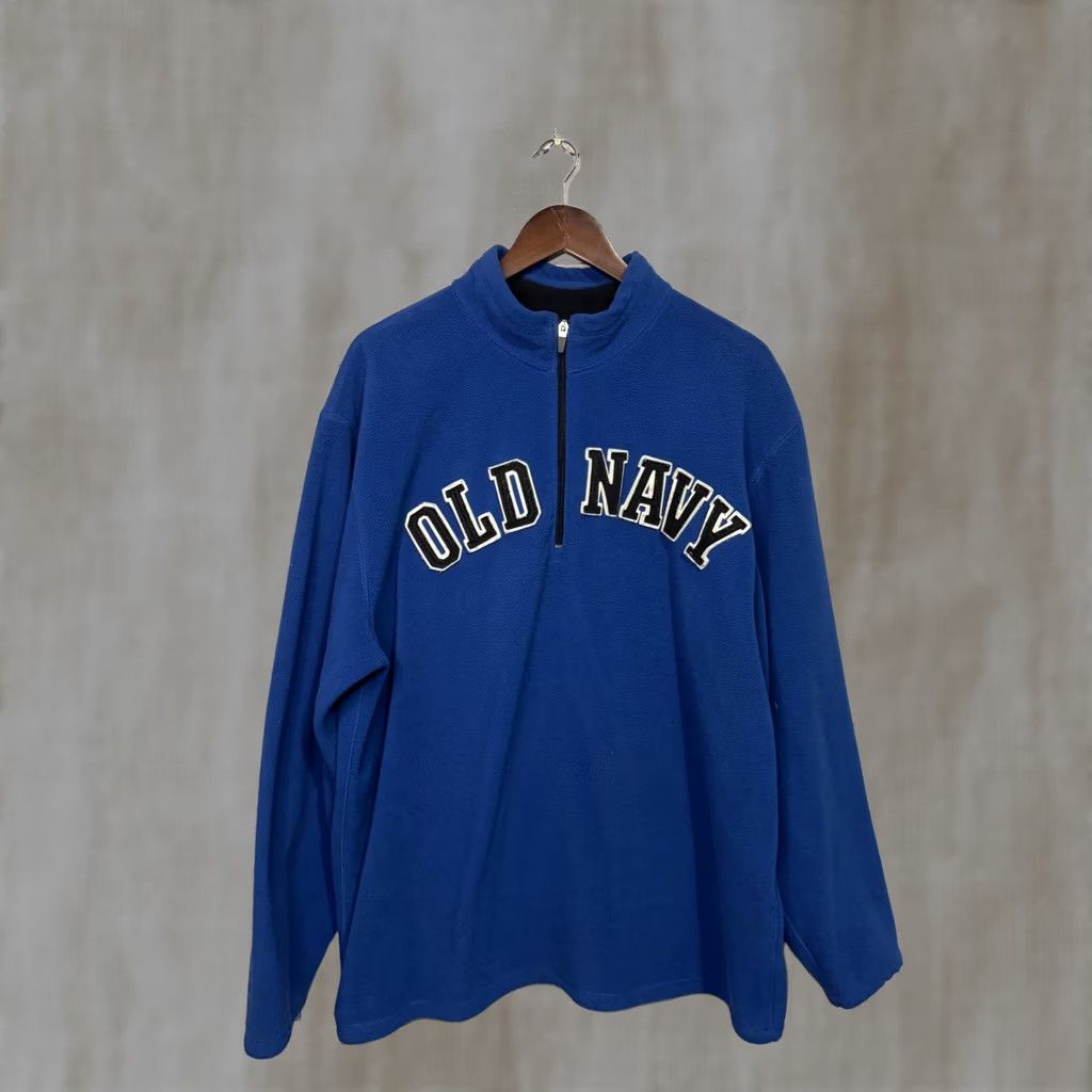 Old Navy VINTAGE Old Navy Men’s Blue Fleece Quarter-Zip Pullover Jacket XL Size US XL / EU 56 / 4 - 1 Thumbnail