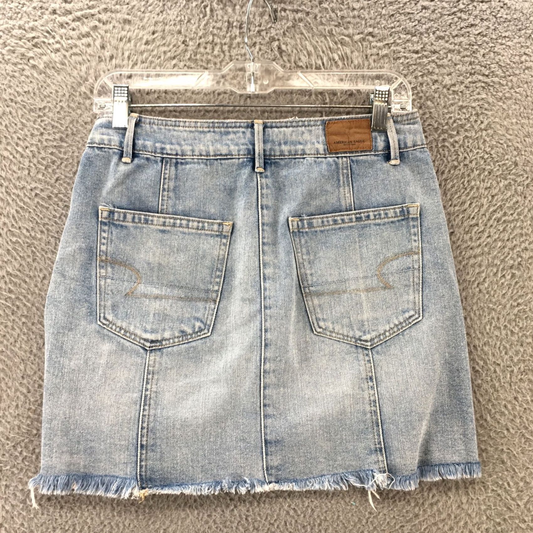 American Eagle Outfitters American Eagle Outfitters A-Line Short Skirts Womens 2 Blue Light Wash Denim Shirt? Size 26" / US 2 / IT 38 - 6 Thumbnail
