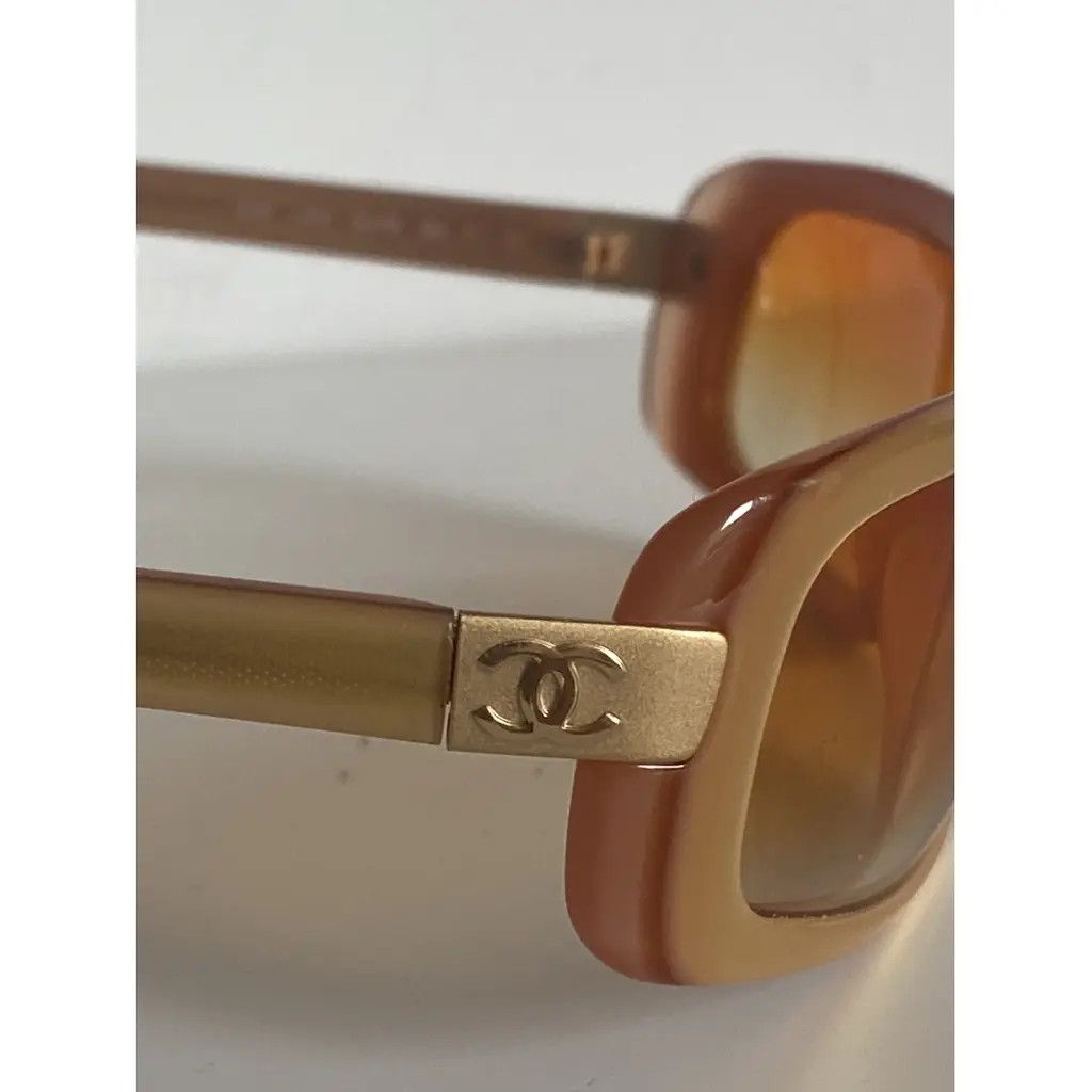 CHANEL Sunglasses 5026 Wrap Shield Rhinestone 4017 Vintage