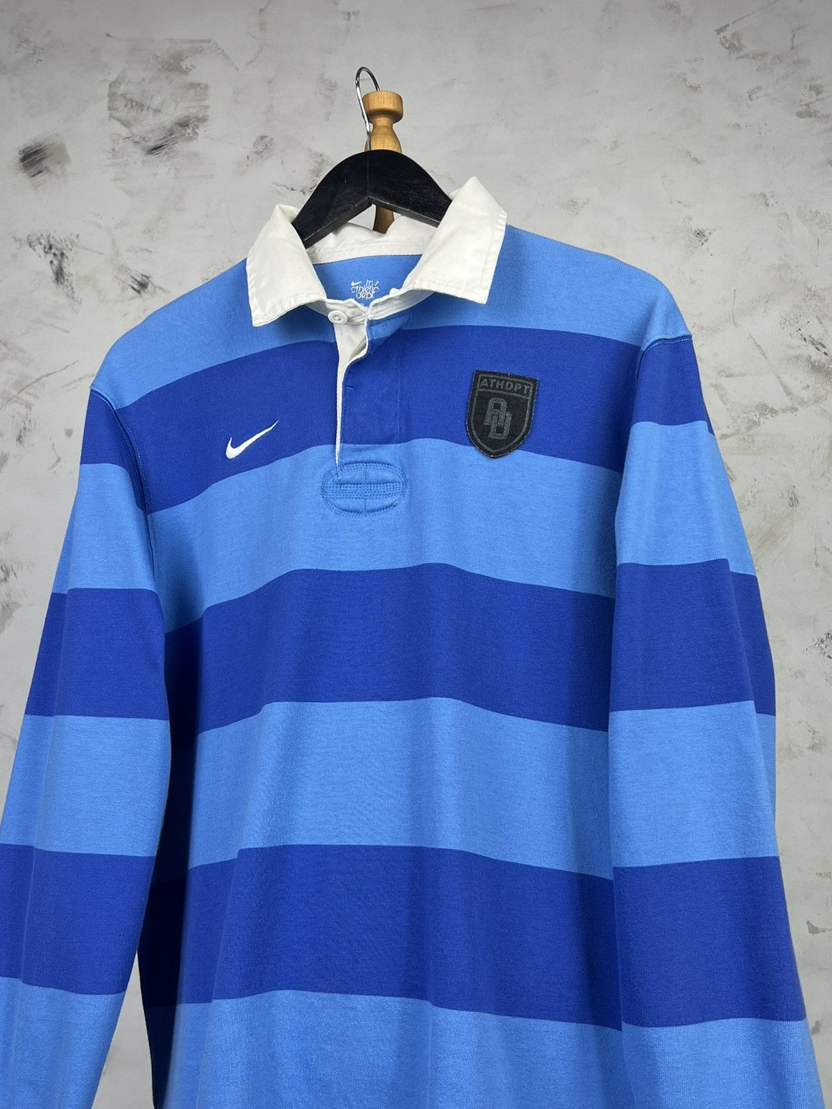 Nike Vintage Nike Long Sleeve Polo Rugby Shirt Size L - XL Size US XL / EU 56 / 4 - 2 Thumbnail