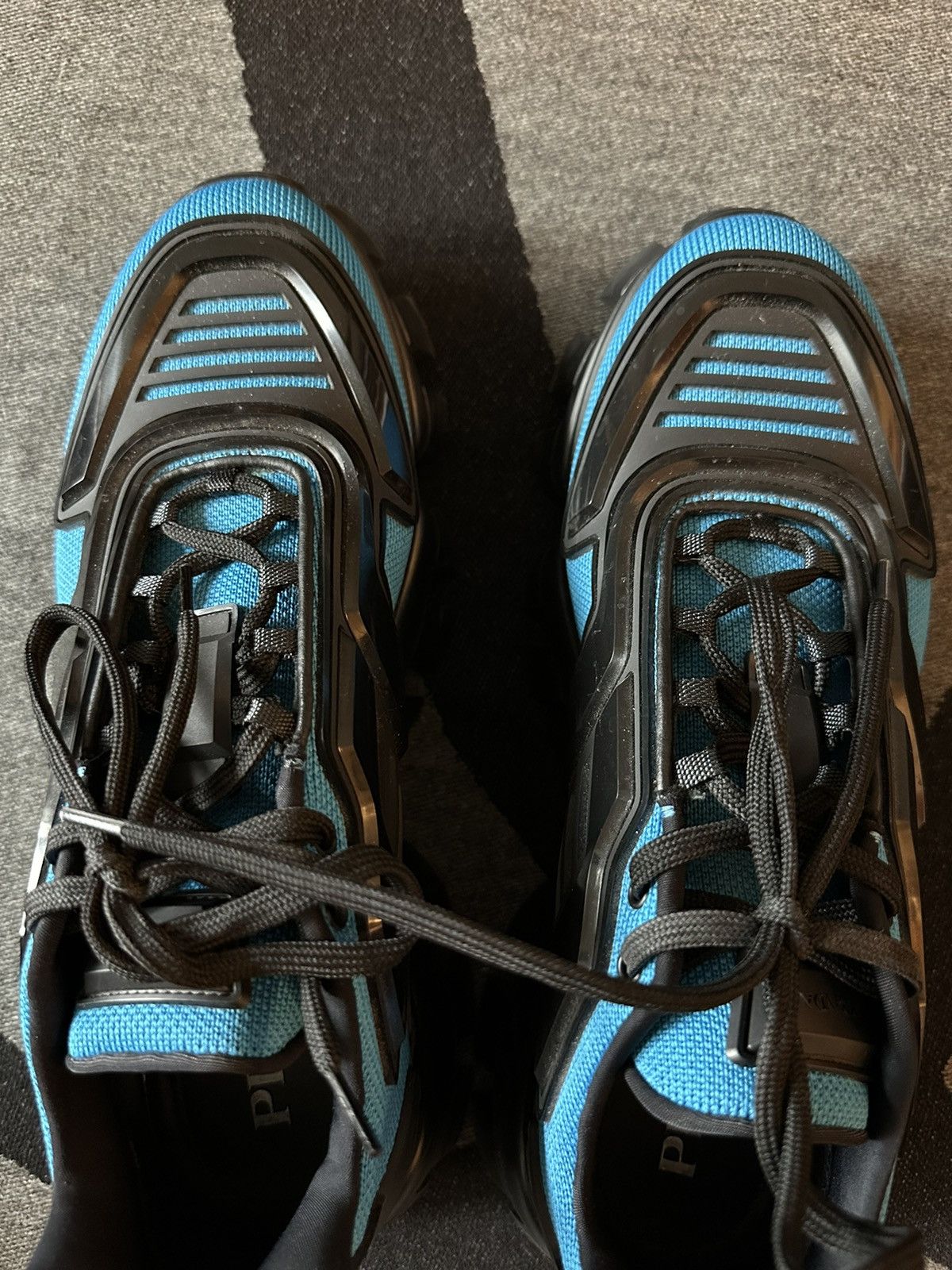 Prada Prada Men's Cloudbust Thunder Lug-sole Sneakers Blue/Black Size US 8 / EU 41 - 12 Thumbnail