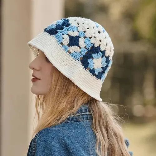 Japanese Brand Noriyo x Ryou Handmade Flower Crochet Bucket Hat Size ONE SIZE - 3 Thumbnail