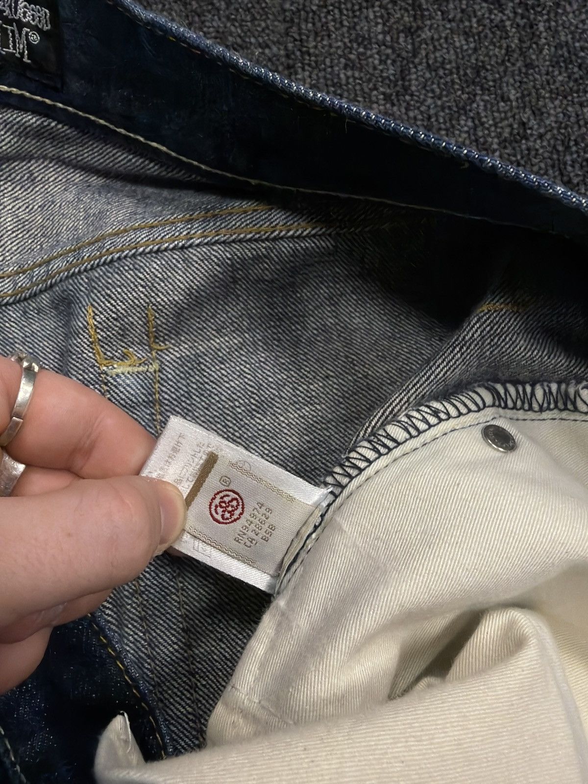 Stussy Vintage 2000s Stussy Blue Spellout Jeans - Waist: 34” Size US 34 / EU 50 - 8 Thumbnail
