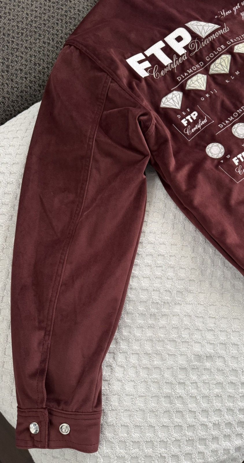 Fuck The Population FTP Diamond Dealer Coaches Jacket Maroon Small Velour SS24 Size US S / EU 44-46 / 1 - 9 Thumbnail