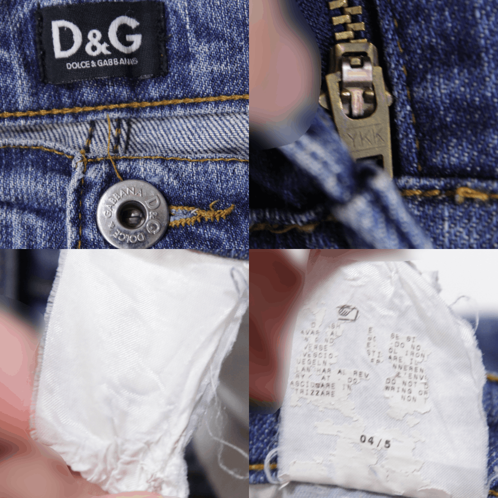 Dolce & Gabbana 90S DG Logo Y2K Flared Jeans Vintage Size 28" / US 6 / IT 42 - 7 Thumbnail