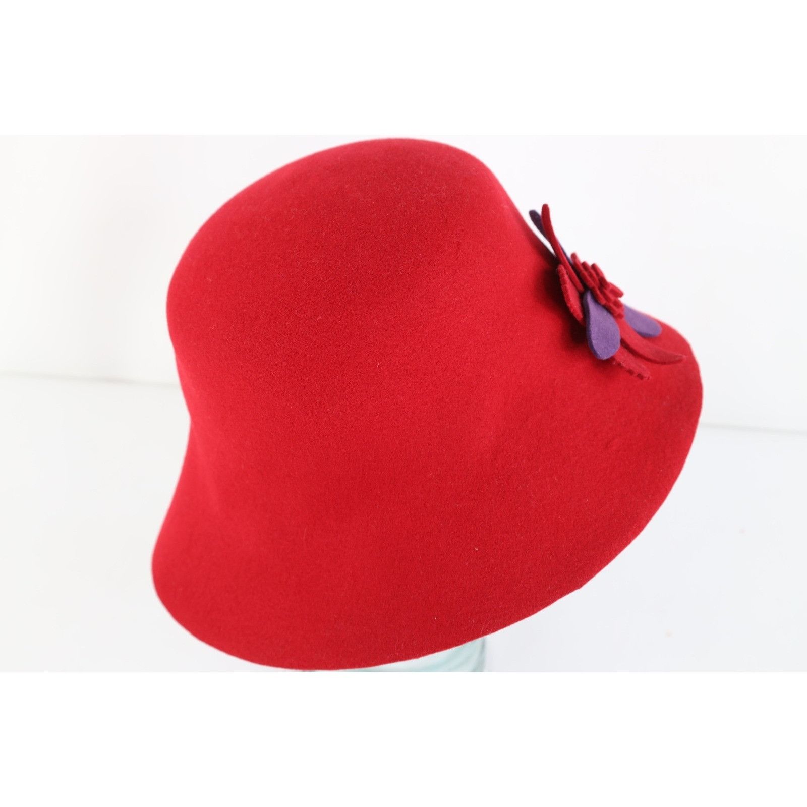 Vintage Vintage 90s Boho Chic Felt Wool Flower Church Cloche Hat Size ONE SIZE - 5 Thumbnail