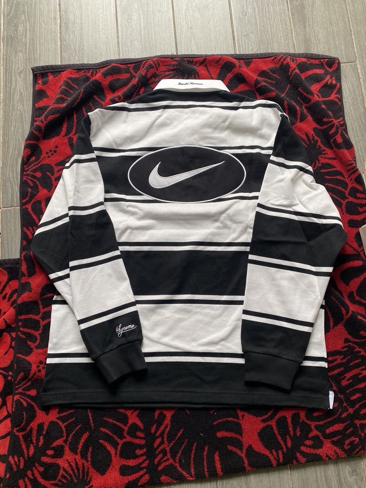 Nike × Supreme Supreme Nike Stripe Rugby Black Large | Grailed