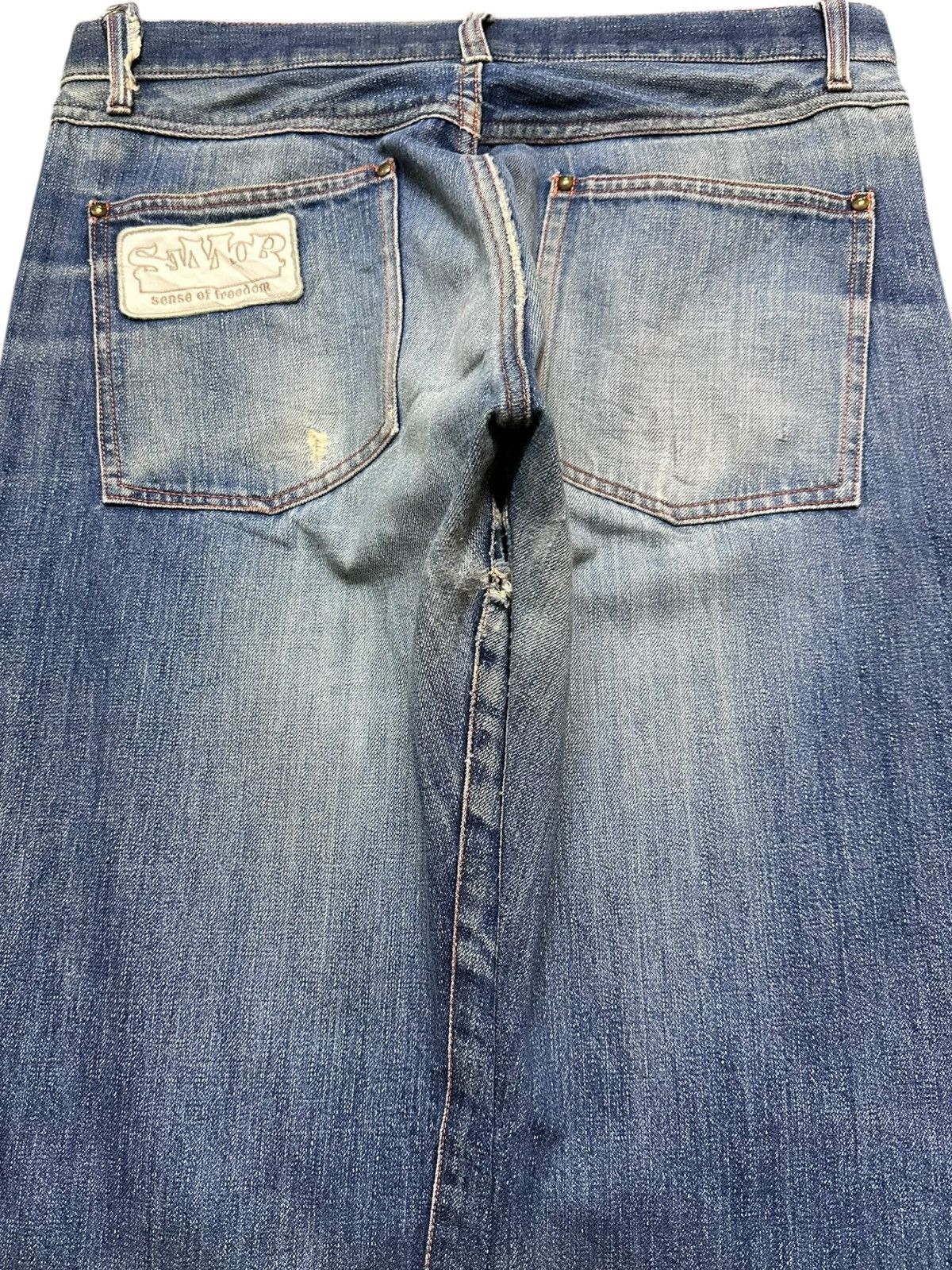 SSENSE Vintage Sense Of Freedom(SAMOF) Wide Leg Skate Denim Size US 33 - 6 Thumbnail