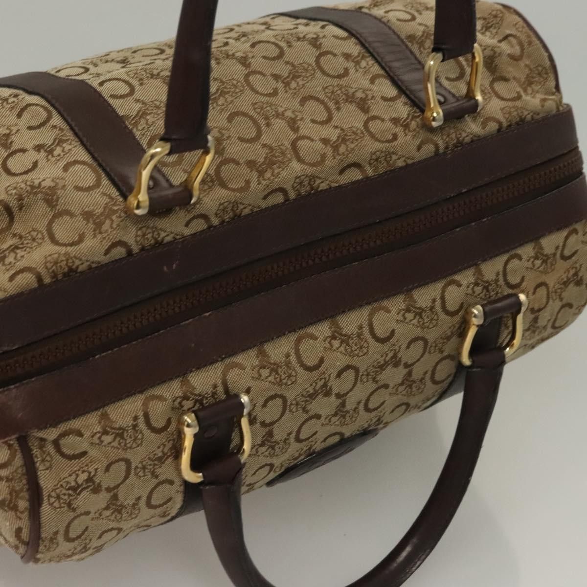 Celine CELINE C Sulky Boston Bag Canvas Brown Gold Size ONE SIZE - 6 Thumbnail