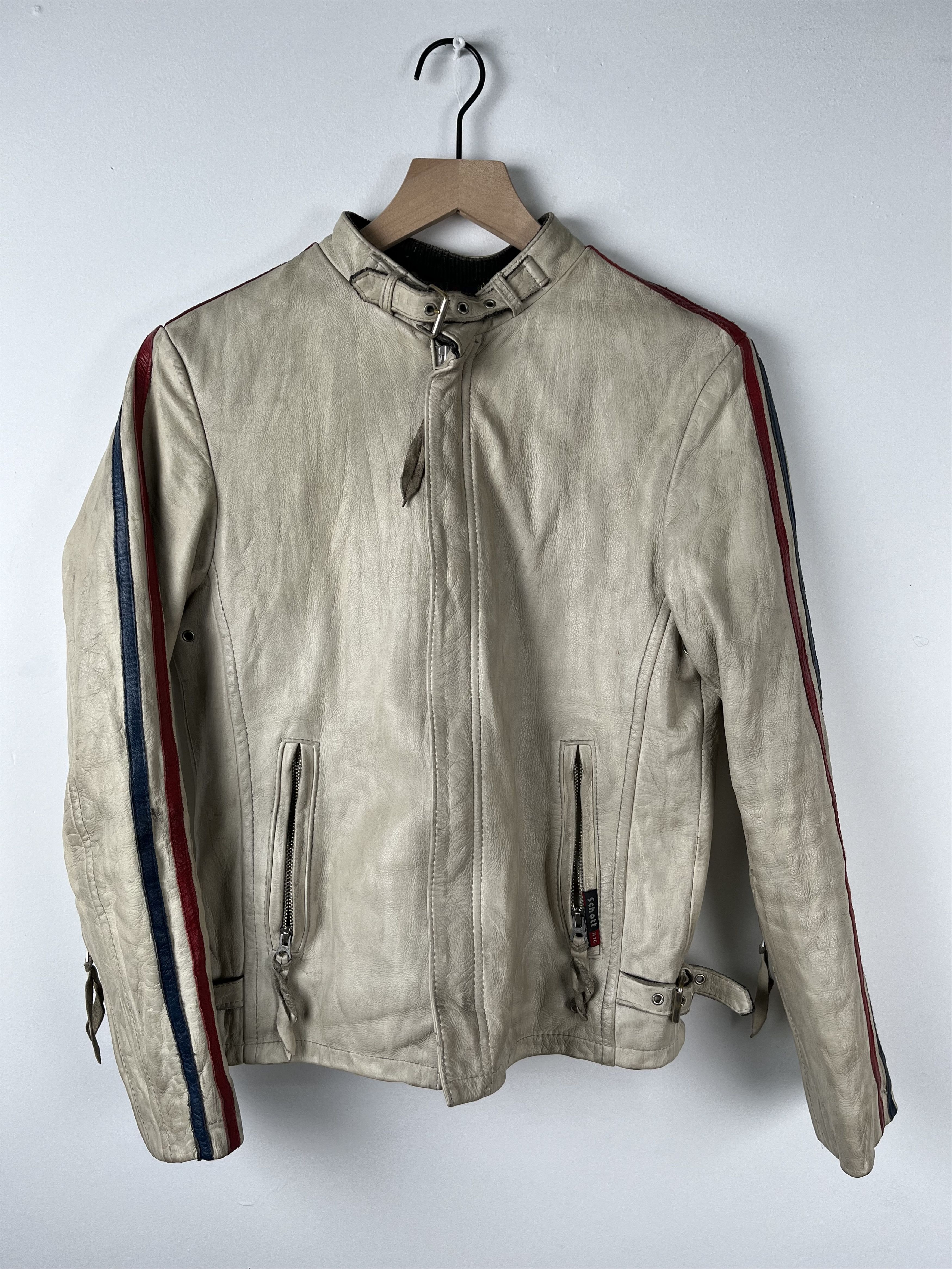 Schott Schott Leather Motocross Cafe Racer Jacket Size US S / EU 44-46 / 1 - 2 Thumbnail