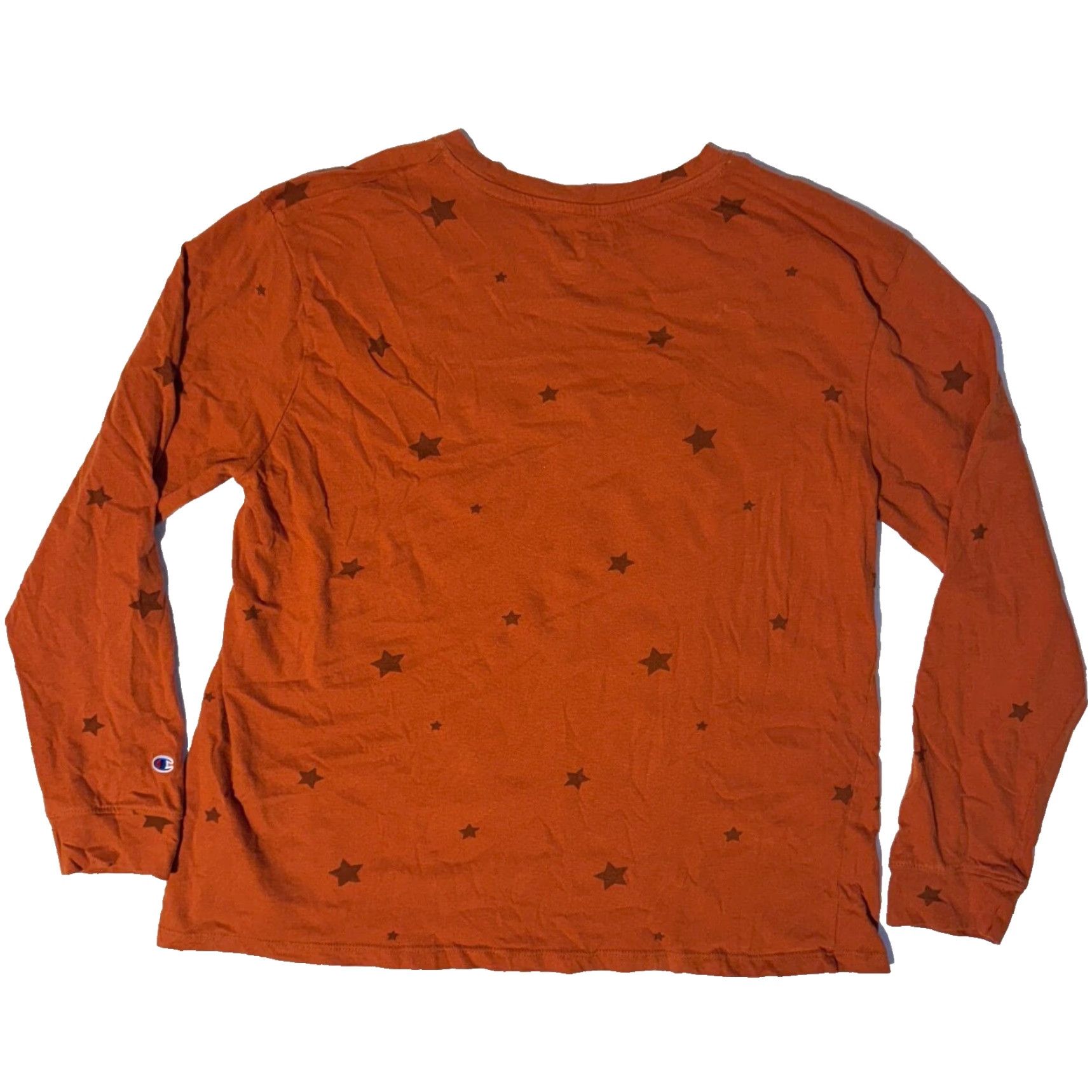 Champion Champion Long Sleeve T-Shirt Orange Logo Stars AOP Crew Neck Women L Tshirt Size L / US 10 / IT 46 - 8 Thumbnail