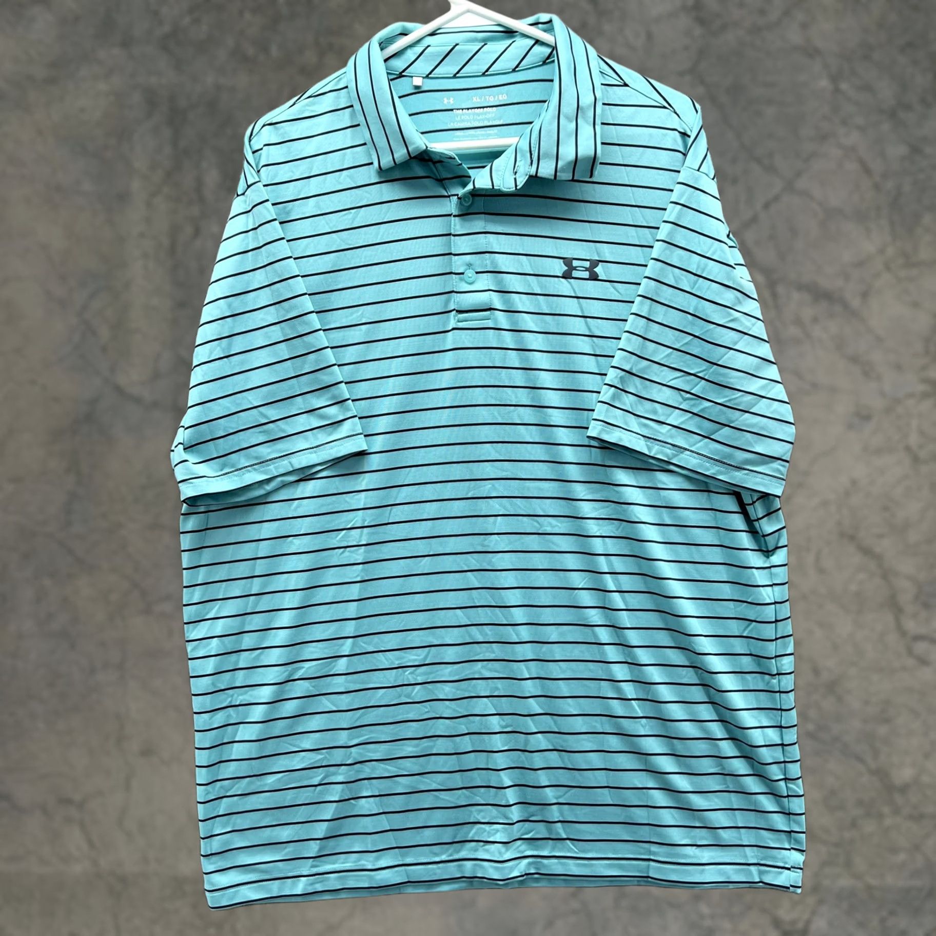 Under Armour Under Armour The Playoff Polo Shirt Mens XL Blue Stripe Golf Loose Fit Stretch Shirt Size US XL / EU 56 / 4 - 1 Thumbnail