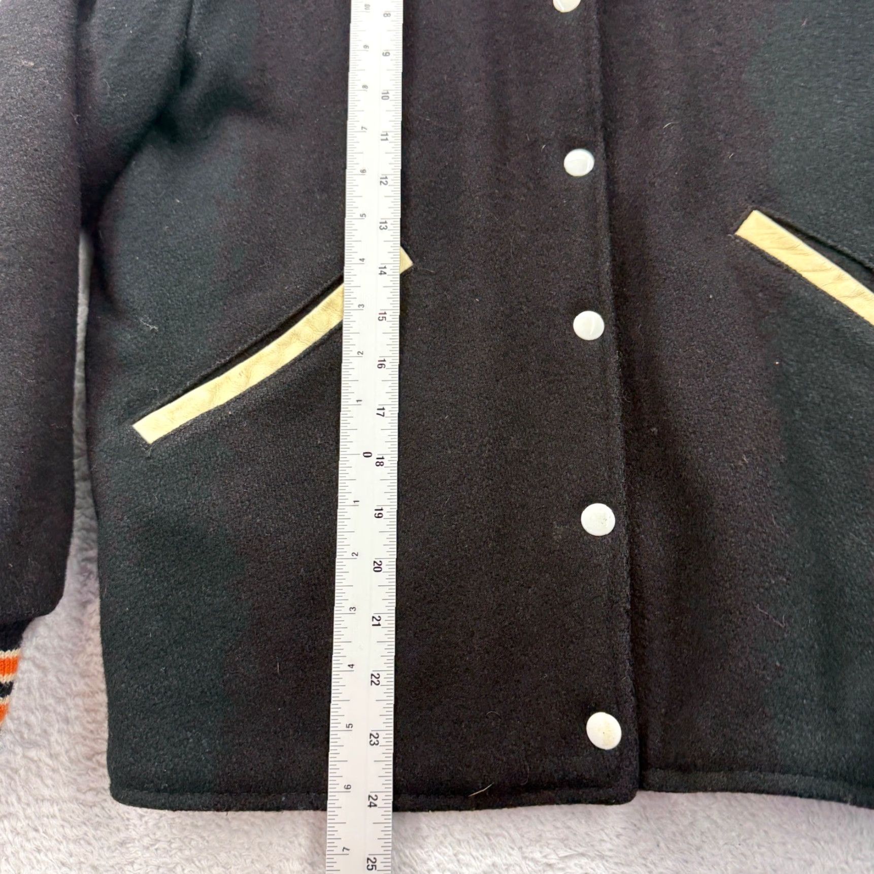 CO Vintage Standard Pennant Co Men S Wool Varsity Letterman Jacket Black Orange USA Size US S / EU 44-46 / 1 - 4 Thumbnail