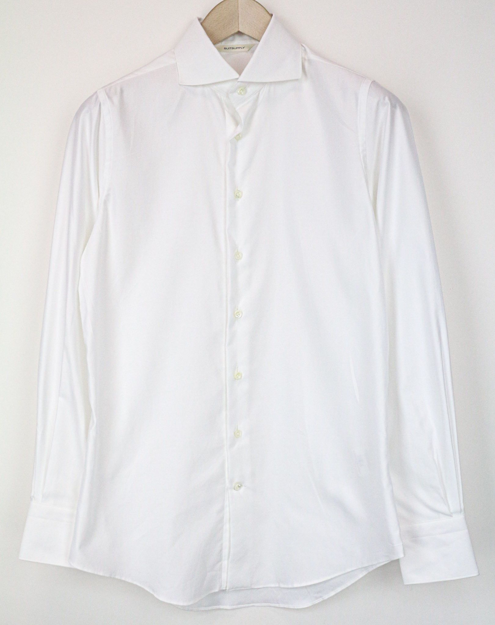 Suitsupply ~2XS Extra Slim Cotton White Cutaway Long Sleeve 77283 Size US XXS / EU 40 - 1 Thumbnail