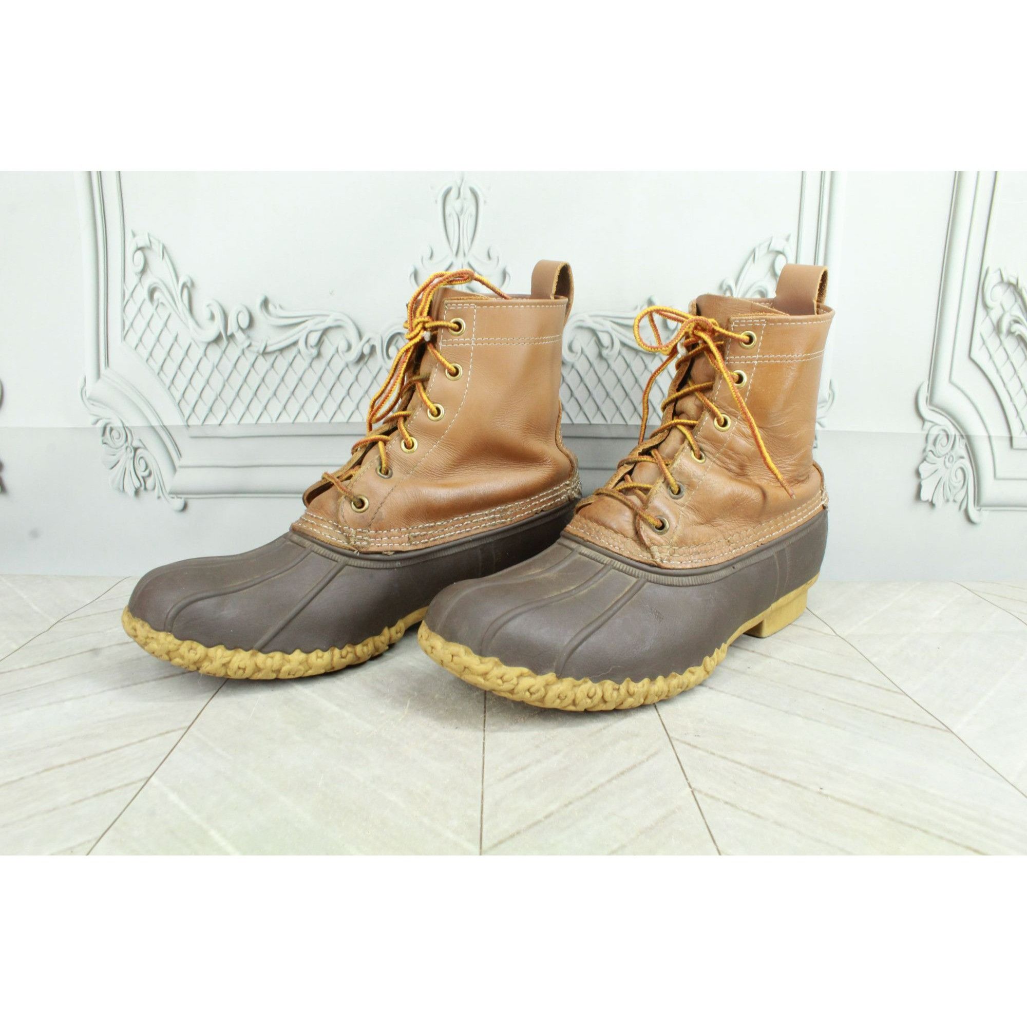 Leather LL Bean Men's Round Toe Unlined Ankle Duck Boots Size US 9 / EU 42 - 3 Thumbnail
