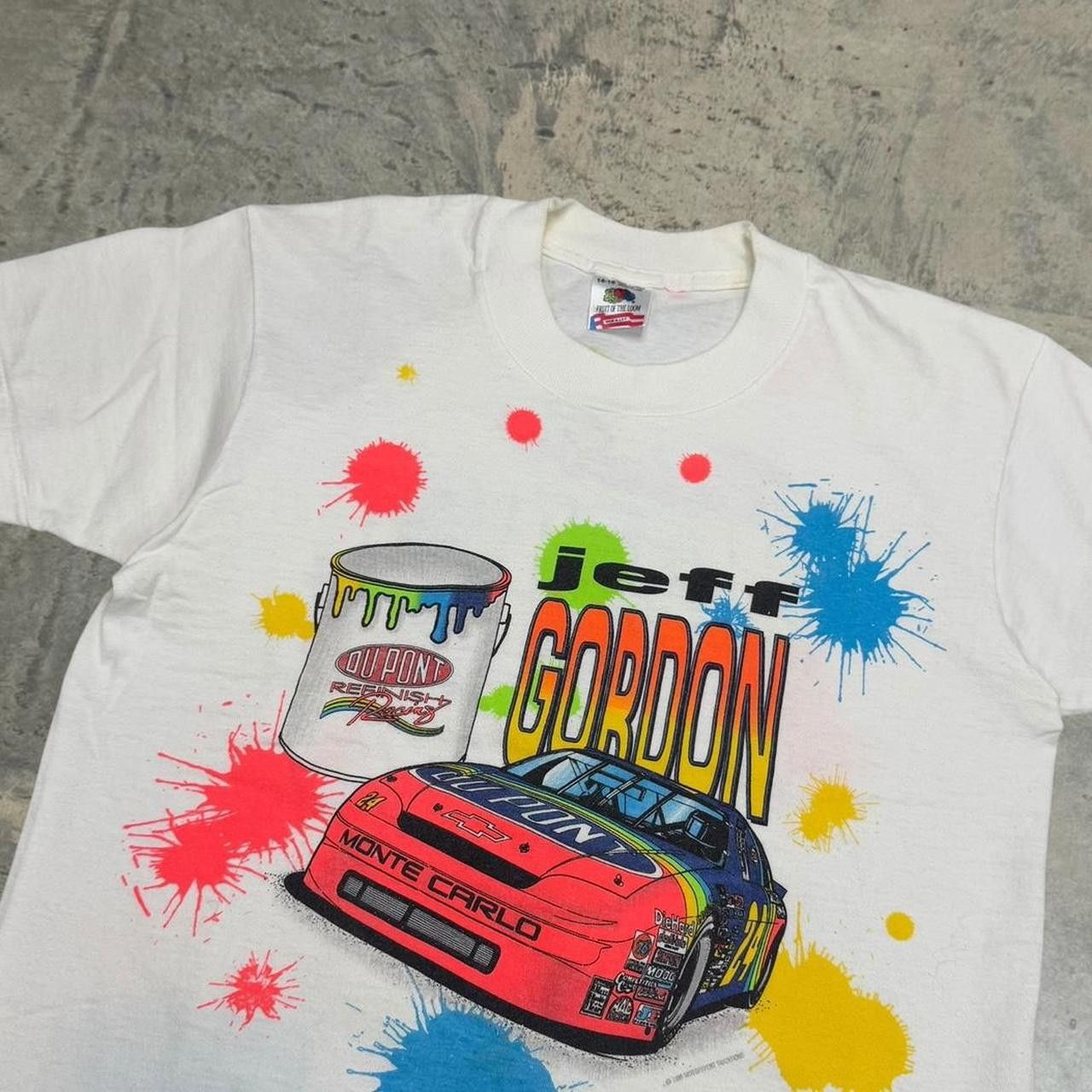 NASCAR × Vintage Vintage 90s NASCAR Jeff Gordon Rainbow Warrior T-Shirt Size S / US 4 / IT 40 - 2 Thumbnail