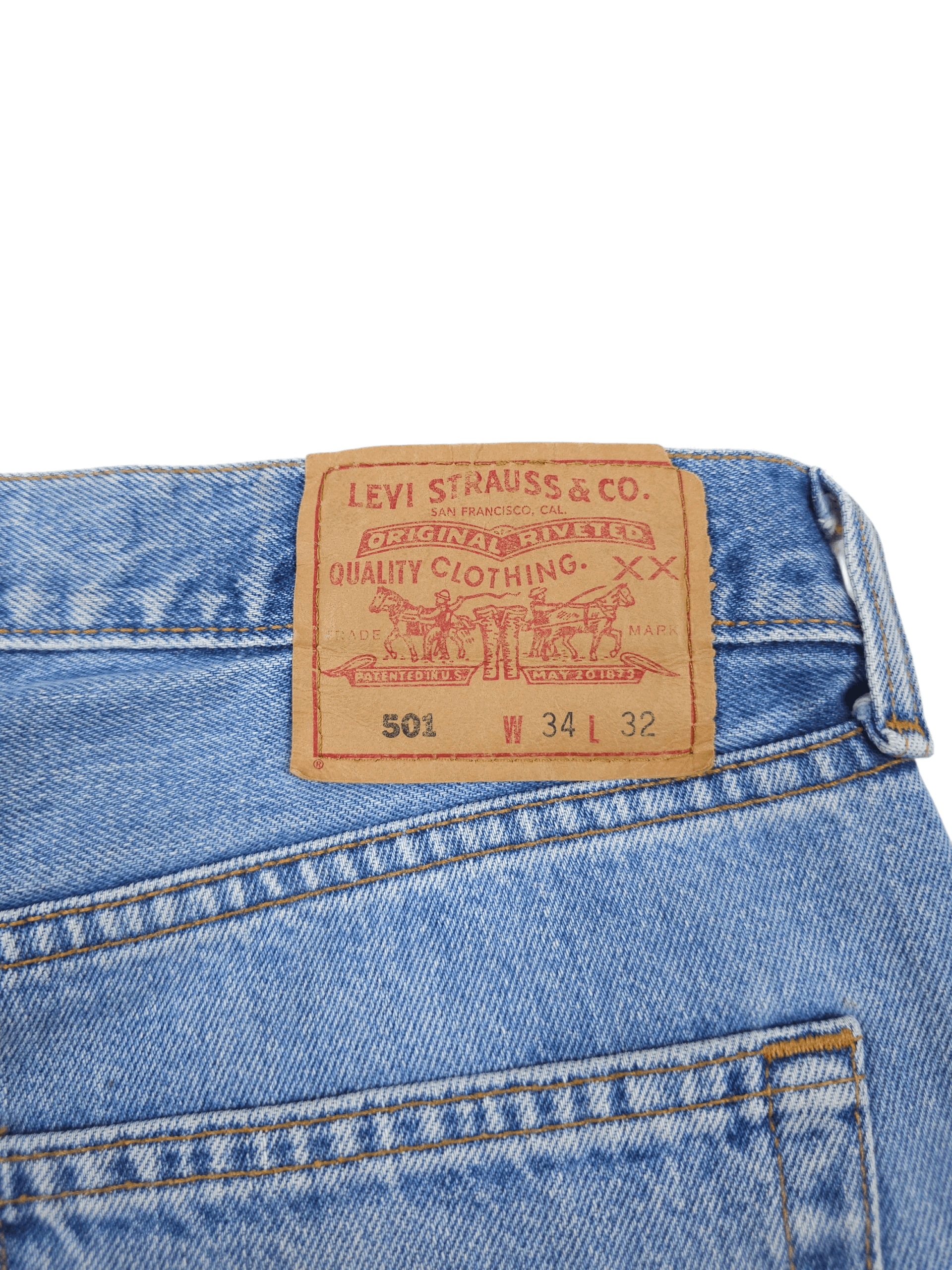 Levi's 💎 34/32 90's Levi's 501 Straight Regular Washed Jeans Y2K Size US 34 / EU 50 - 6 Thumbnail