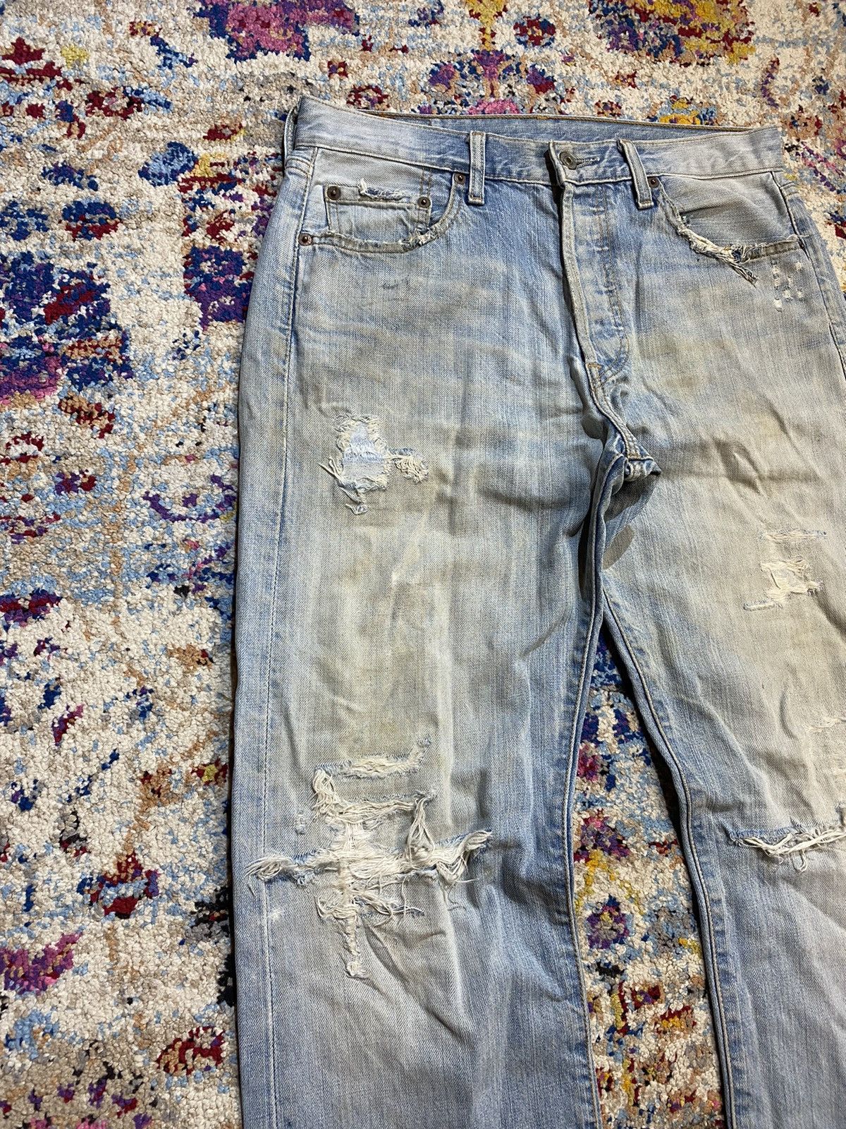 Levi's × Vintage Distressed Washed Blue Rindem Japan 501 Levis 30x32 Size US 32 / EU 48 - 3 Thumbnail