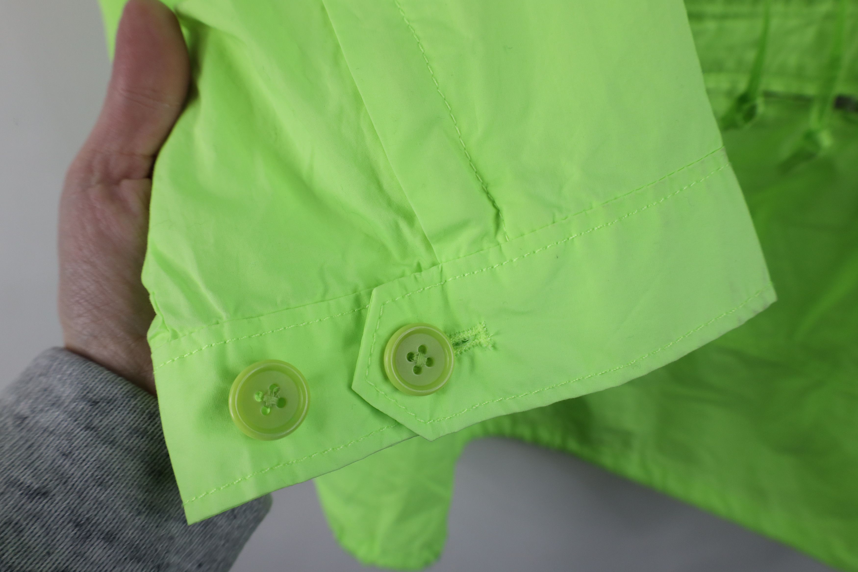 J.Crew Vintage Y2K J Crew Half Zip Hooded Anorak Jacket Lime Green Size L / US 10 / IT 46 - 9 Thumbnail