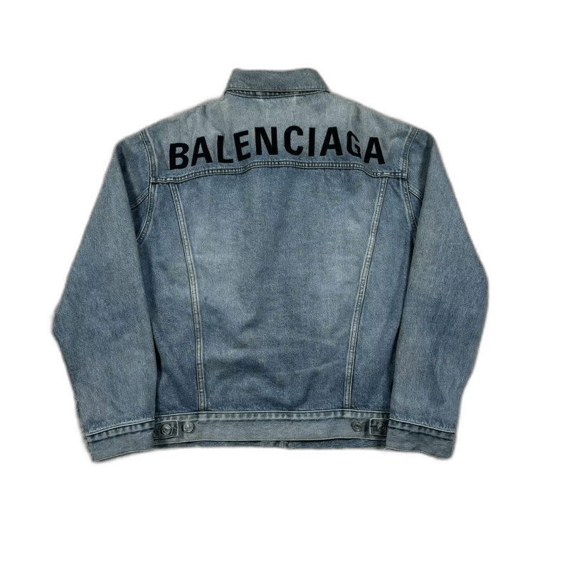 balenciaga denim jacket with logo design