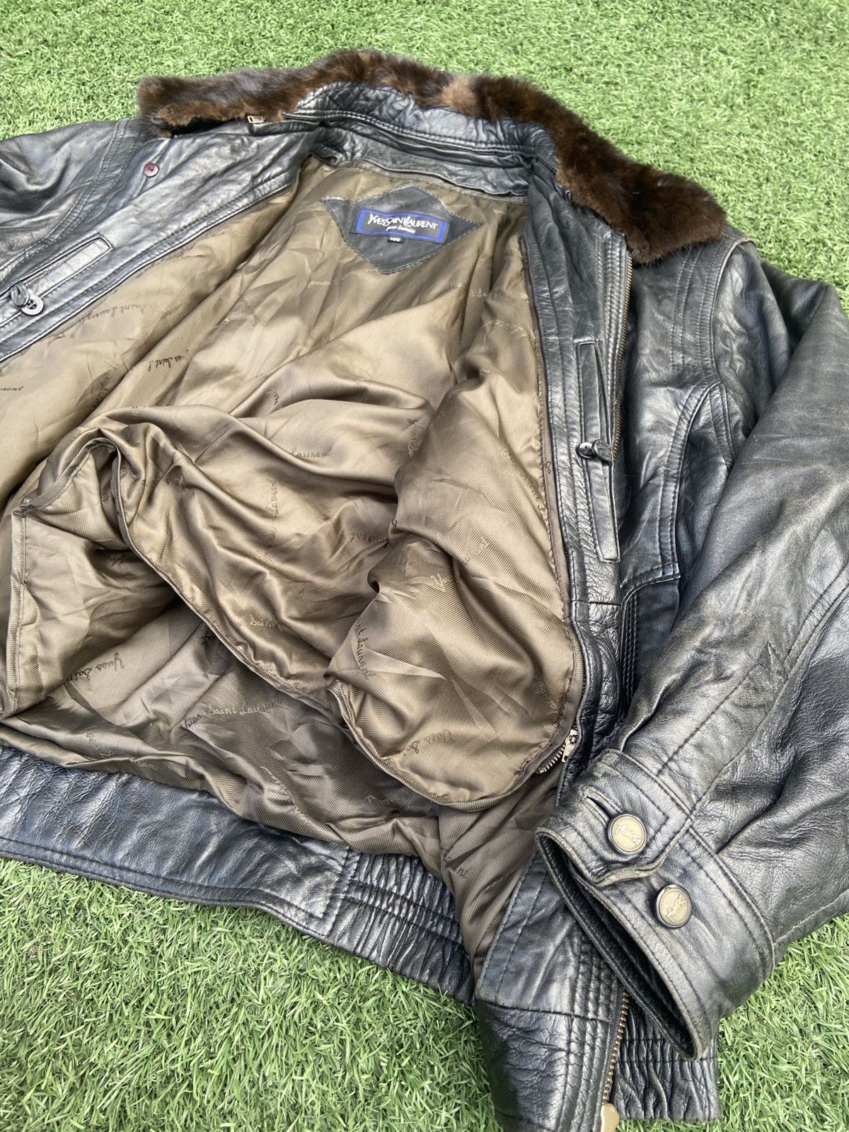 Saint Laurent Paris Vintage Yves Saint Laurent Black Leather Jacket Size US L / EU 52-54 / 3 - 8 Thumbnail