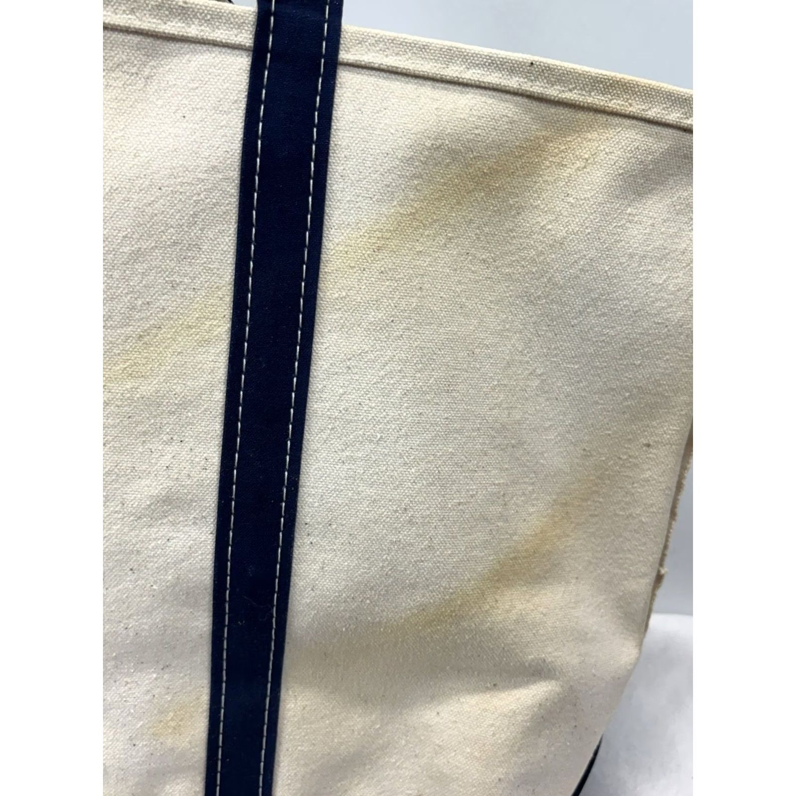 Vintage VINTAGE L.L. Bean Tote Bag Ivory Navy Helen Of Troy Logo Distressed 80s Canvas Classic Preppy Men Size ONE SIZE - 7 Thumbnail