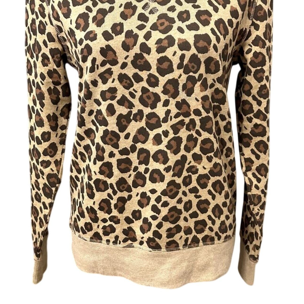 Other Amazon Essentials French Fleece Sweatshirt Leopard Brown XS Size XS / US 0-2 / IT 36-38 - 4 Thumbnail