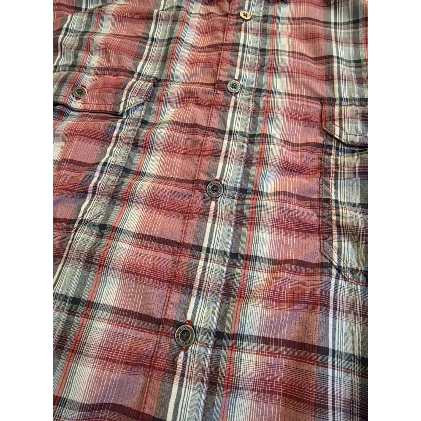 Vintage Kuhl Eluxur Short Sleeve Button Up Shirt Red Plaid Outdoors Hiking Men's XL Shirt Size US XL / EU 56 / 4 - 5 Thumbnail