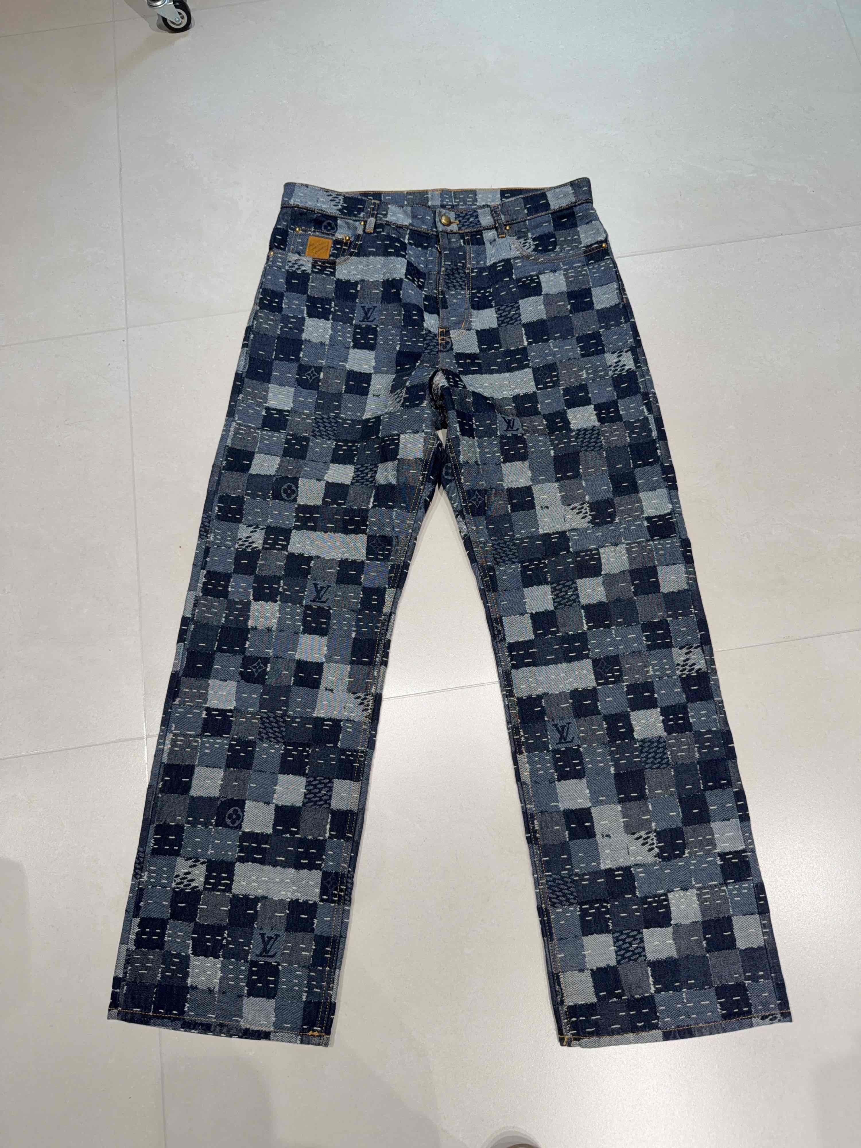 Louis Vuitton Louis Vuitton Damier Patchwork Denim Jeans Size 34 Size US 34 / EU 50 - 1 Thumbnail