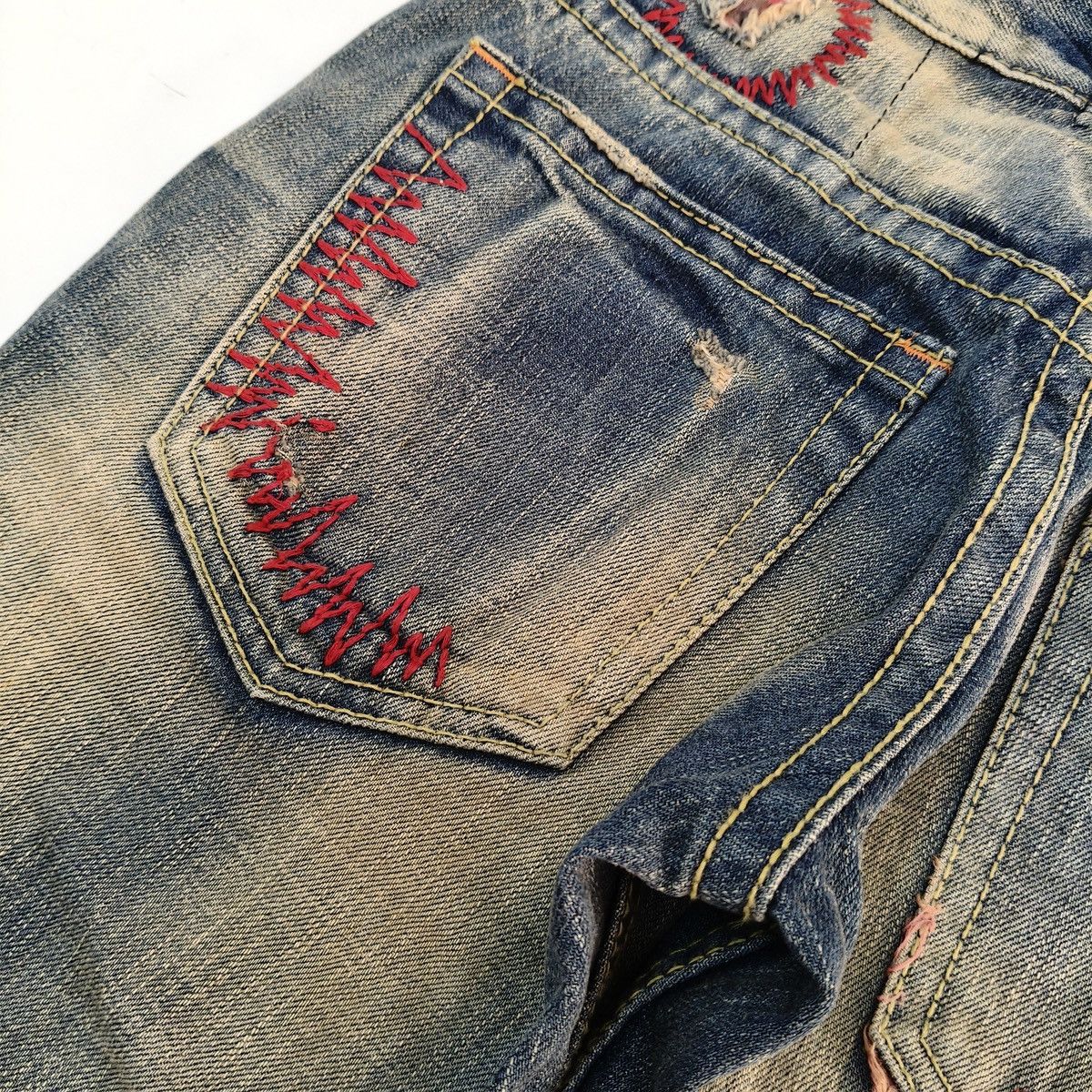 Japanese Brand Vintage Japanese Lolita Jeans Mud Wash Distressed Denim Size US 28 / EU 44 - 21 Thumbnail