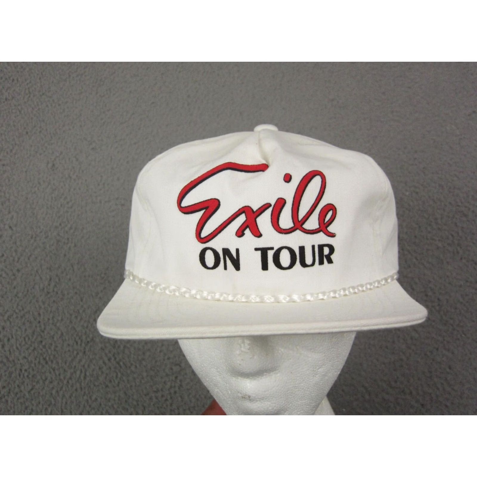 Vintage VINTAGE Exile On Tour Hat Mens One Size White Snapback 80s Concert Band Cap Size ONE SIZE - 2 Thumbnail