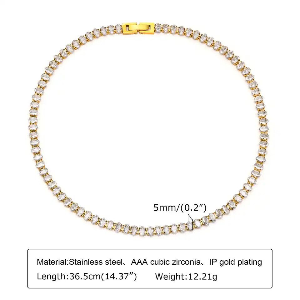 Other Deluxe Cubic Zirconia Tennis Chain Choker Necklace Size ONE SIZE - 2 Thumbnail