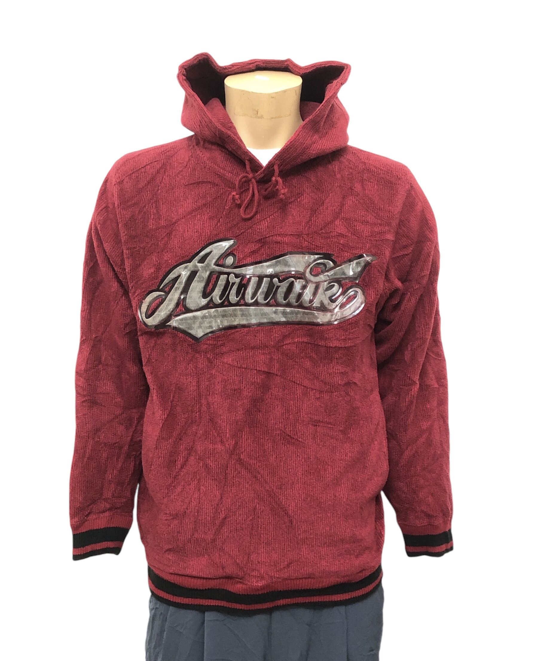 Airwalk × Vintage Vintage Airwallk Spell Out Corduroy Fleece Hoodie Size US M / EU 48-50 / 2 - 1 Thumbnail