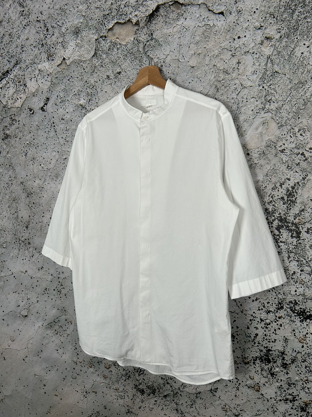 Designer COS White Shirt Basic Minimalist Deconstructed Avant Garde Size US M / EU 48-50 / 2 - 2 Thumbnail