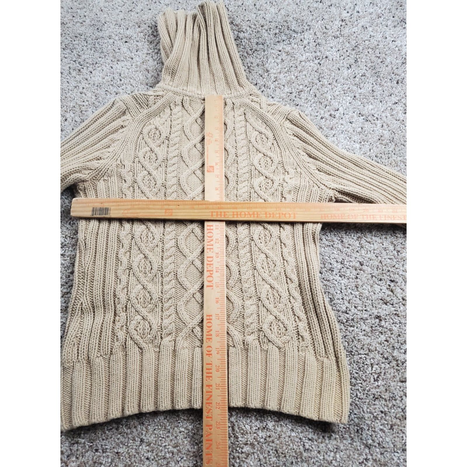 Gap GAP Sweater Women Beige Long Sleeve Fisherman Knit V-Neck Cotton Pullover M Size Modern 90s Casual Size M / US 6-8 / IT 42-44 - 6 Thumbnail