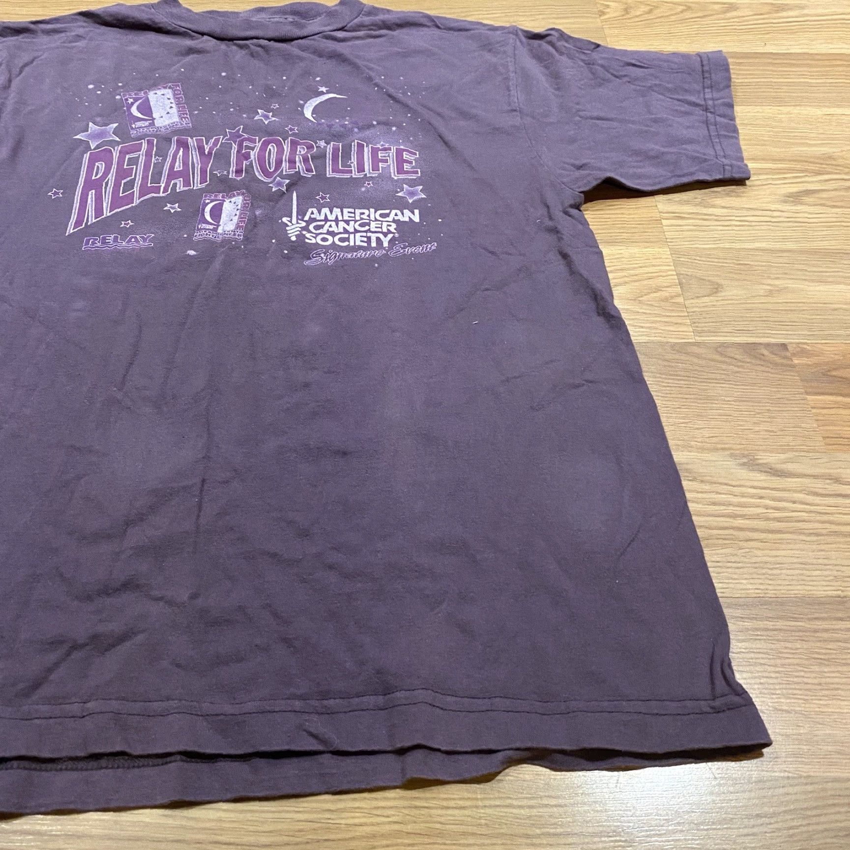 Alife VINTAGE Global Relay For Life American Cancer Society Shirt Faded Cute Purple Size Large Size US L / EU 52-54 / 3 - 6 Thumbnail