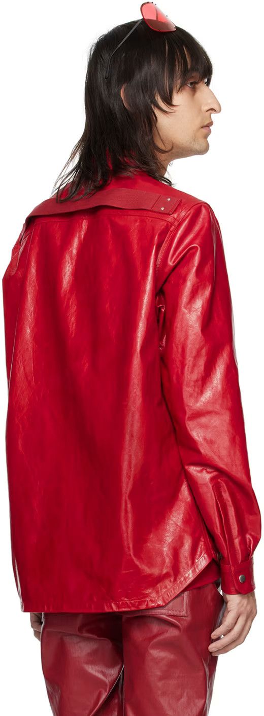 Rick Owens o1s1v1n0724 Leather Jacket in Cardinal Red Size US M / EU 48-50 / 2 - 3 Thumbnail