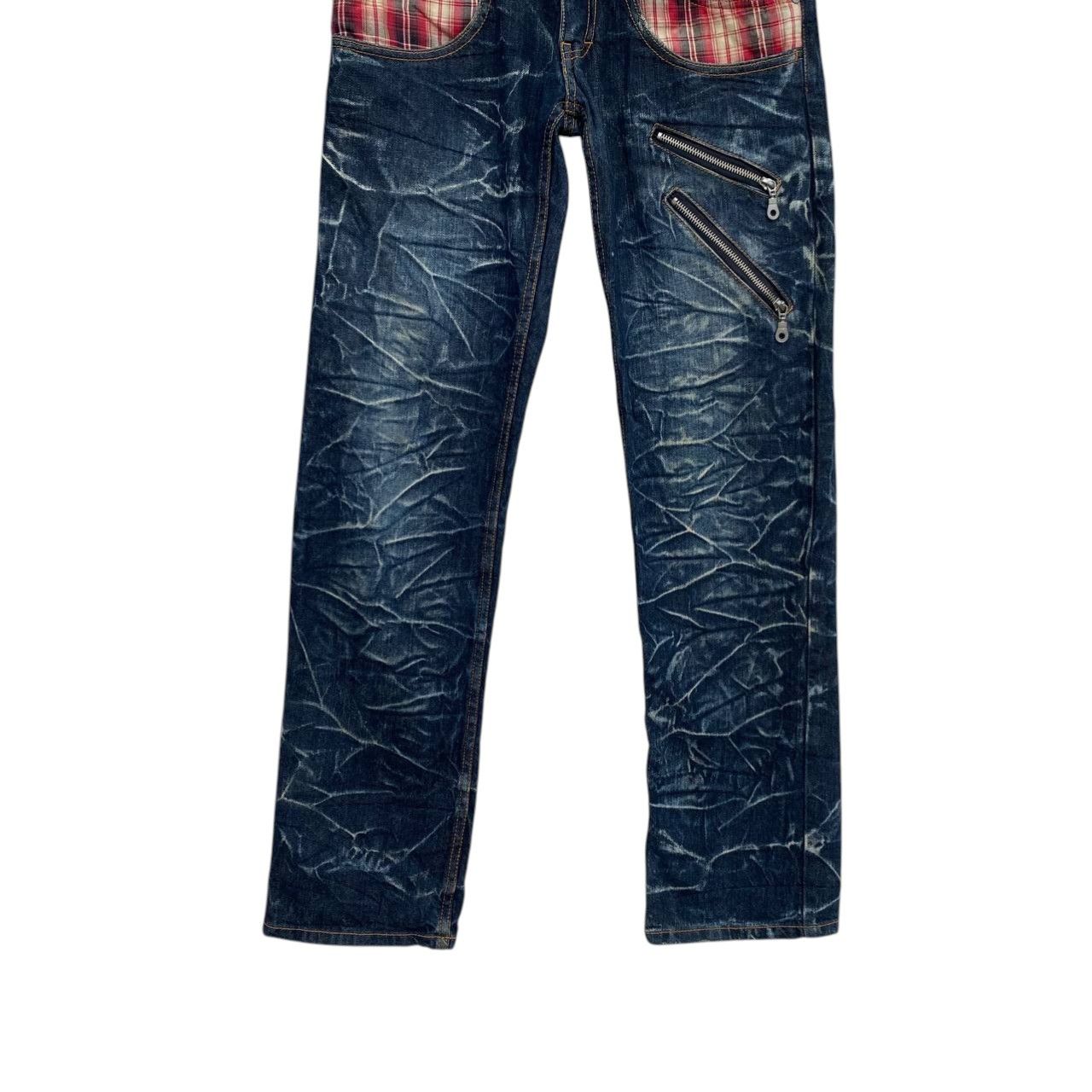 Japanese Brand Archival Nylaus Japan Double-Waist Belted Denim Y2K Harajuku Size US 29 - 3 Thumbnail