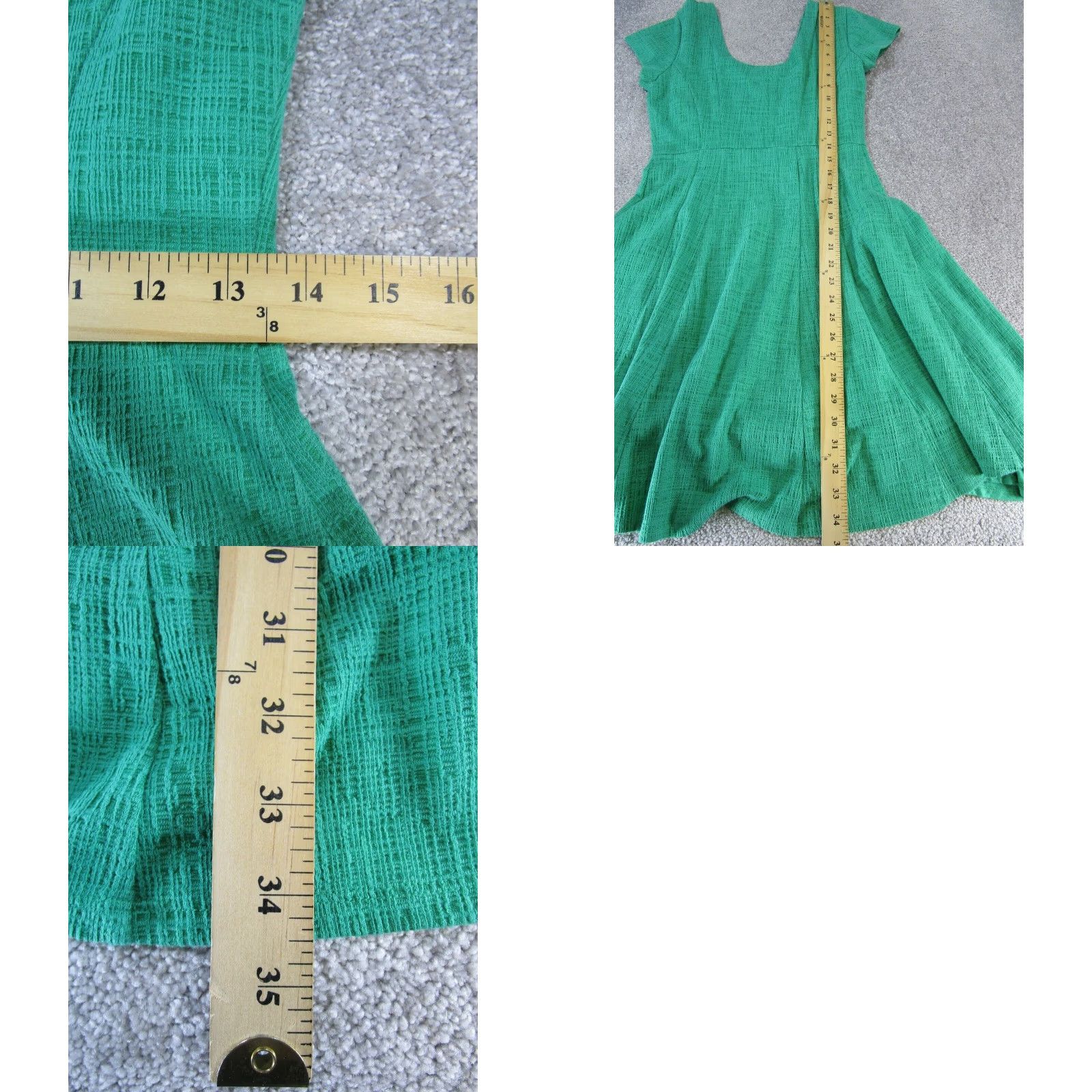Vintage Maeve Green Cotton A-Line Dress Womens Small Short Sleeve Size S / US 4 / IT 40 - 8 Thumbnail