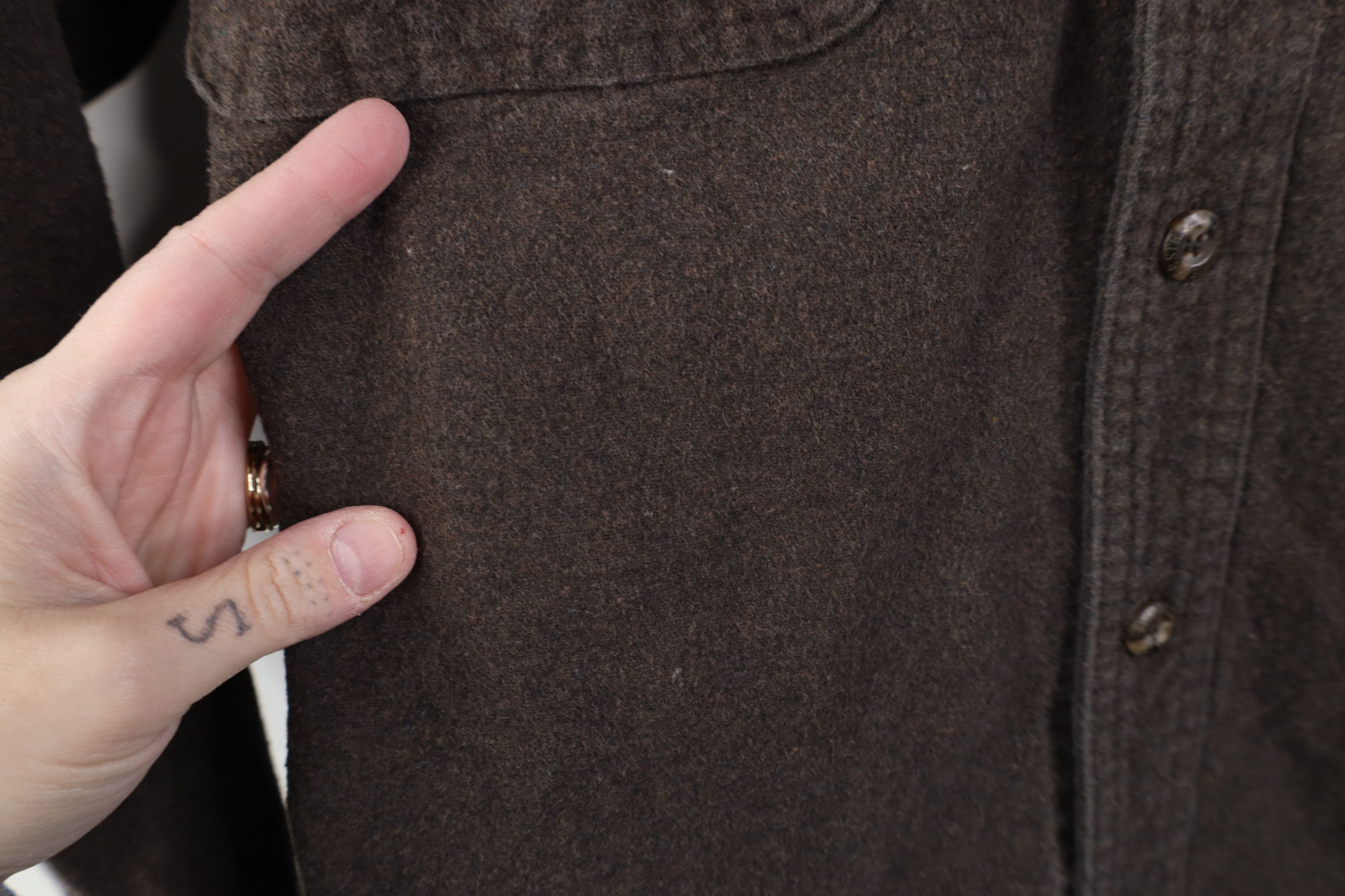 Vintage Vintage 90s Streetwear Chamois Cloth Button Shirt Brown Size US XL / EU 56 / 4 - 4 Thumbnail