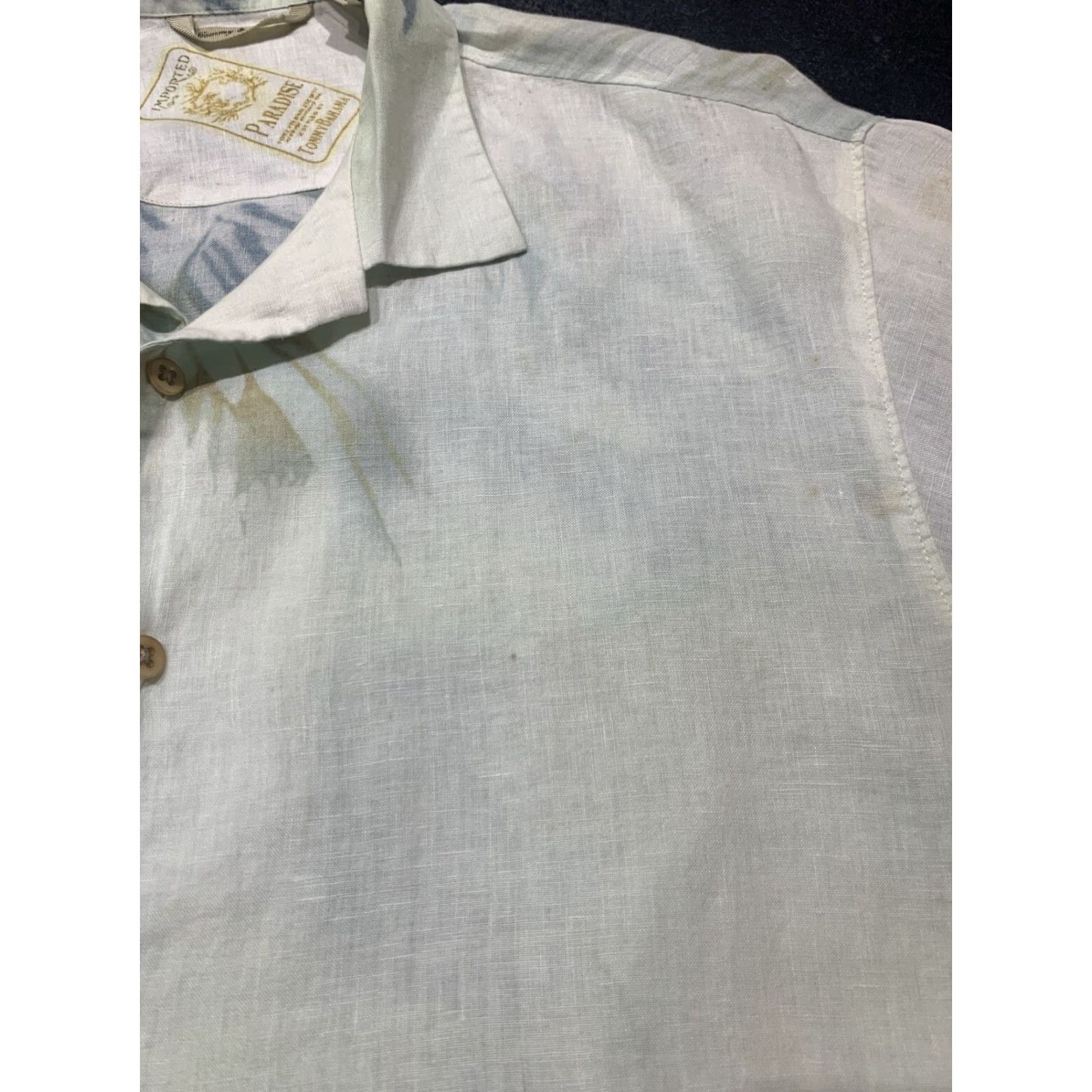 Tommy Bahama VINTAGE Tommy Bahama Men's Linen Shirt M Short Sleeve Aloha Paradise Island Floral Casual Summer Beach Mens Size US M / EU 48-50 / 2 - 3 Thumbnail
