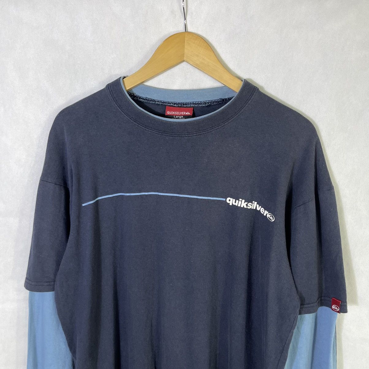 Quiksilver Vintage 90s Quiksilver Long Sleeves Fades Tshirt Size US L / EU 52-54 / 3 - 3 Thumbnail