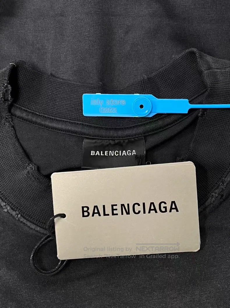 Balenciaga Balenciaga Tape Letter Logo Print Ribbed Knit Short Sleeve Size US L / EU 52-54 / 3 - 6 Thumbnail