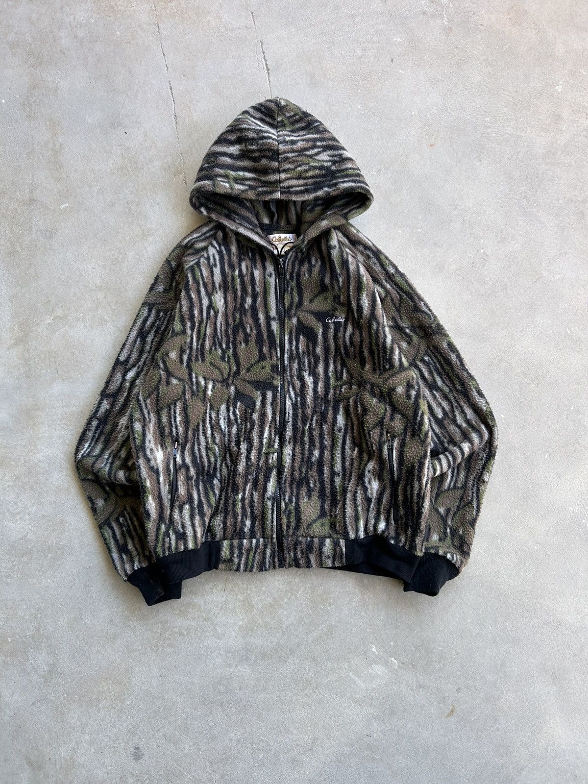 Realtree × Vintage Vintage Cabelas Fleece Hooded Jacket Size US L / EU 52-54 / 3 - 1 Thumbnail