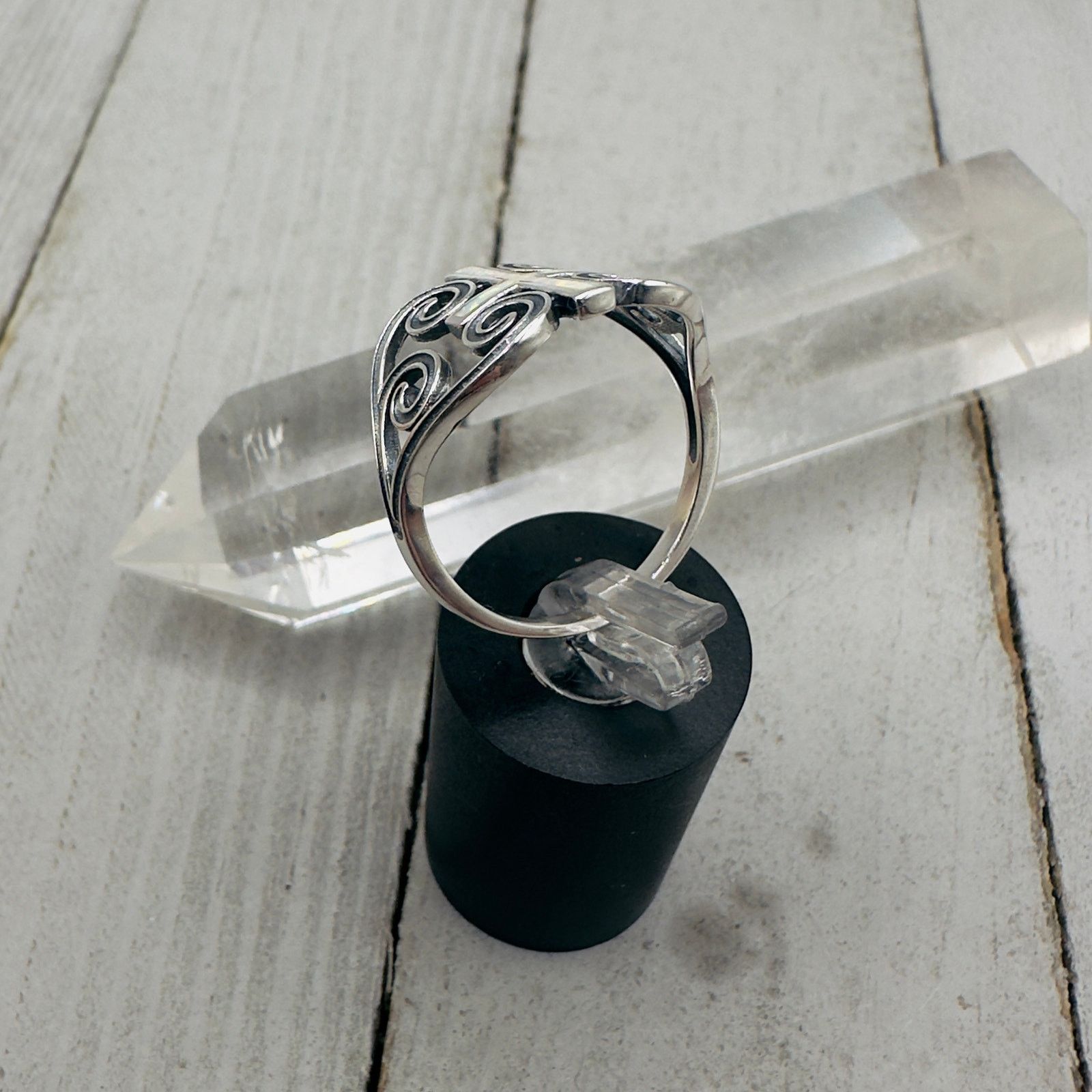 The Unbranded Brand Lab Opal Cross Sterling Silver Ring Size ONE SIZE - 5 Thumbnail